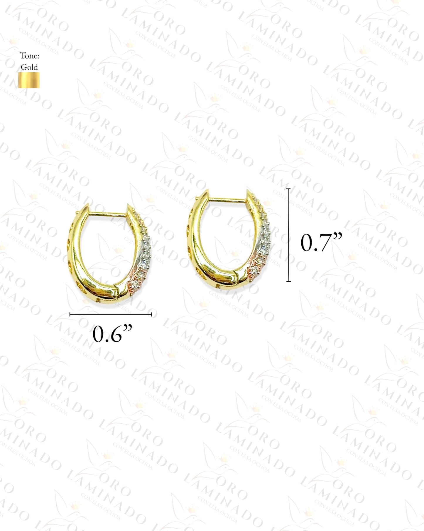 High Quality Three Toned Hoop Earrings Y467