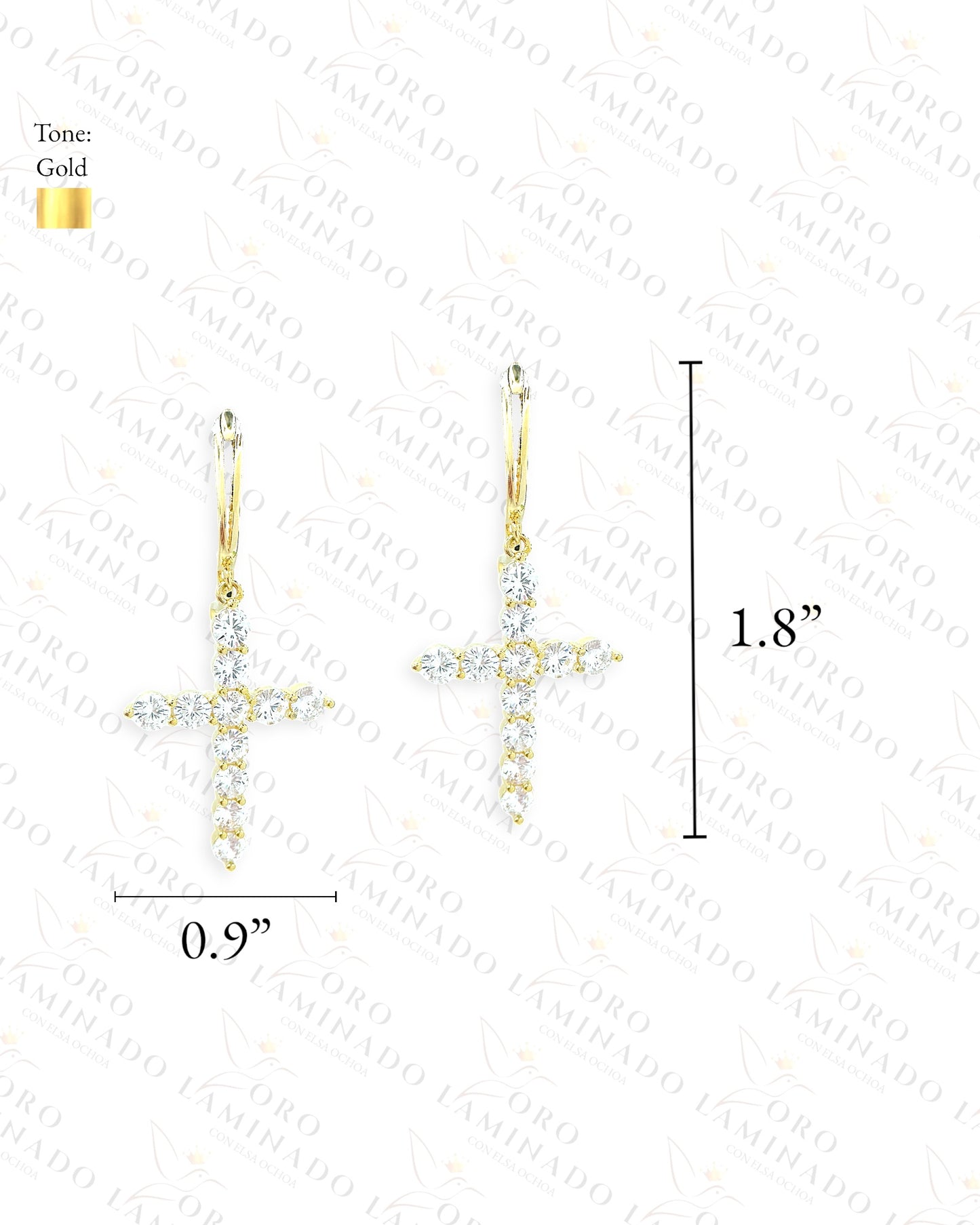 High Quality Diamond Cross Earrings C424