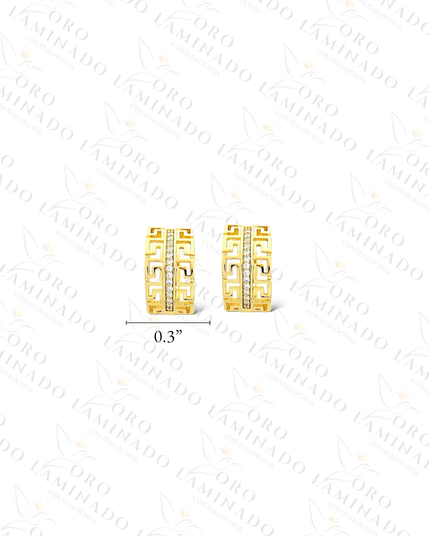 High Quality Sparkling Design Hoop Earrings (Gold Filled) B220