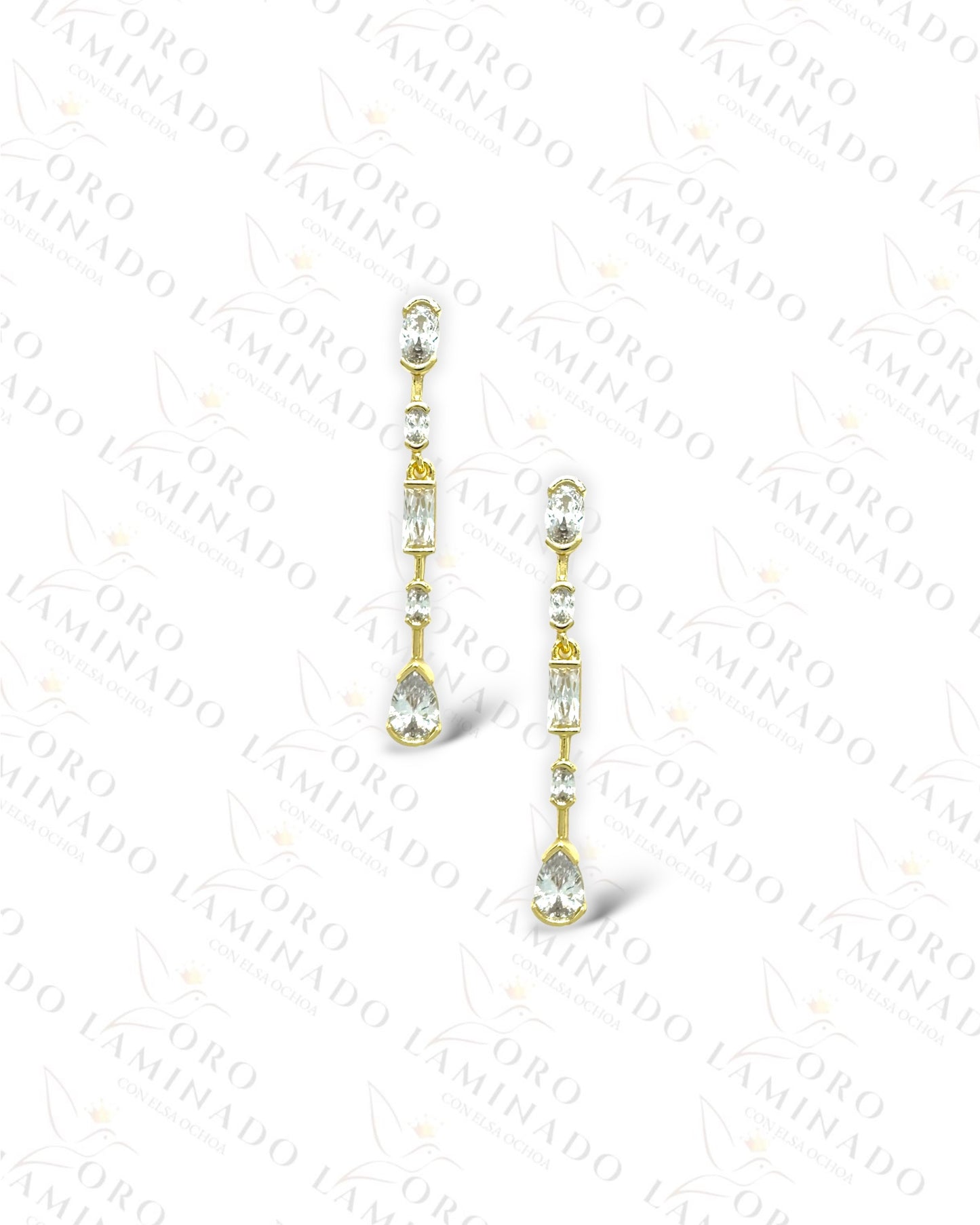 High Quality Clear Stones Long Earrings Y160