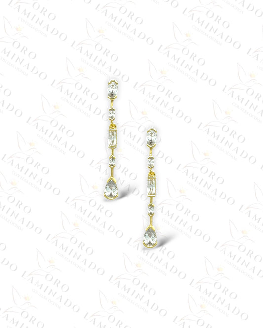 High Quality Clear Stones Long Earrings Y160