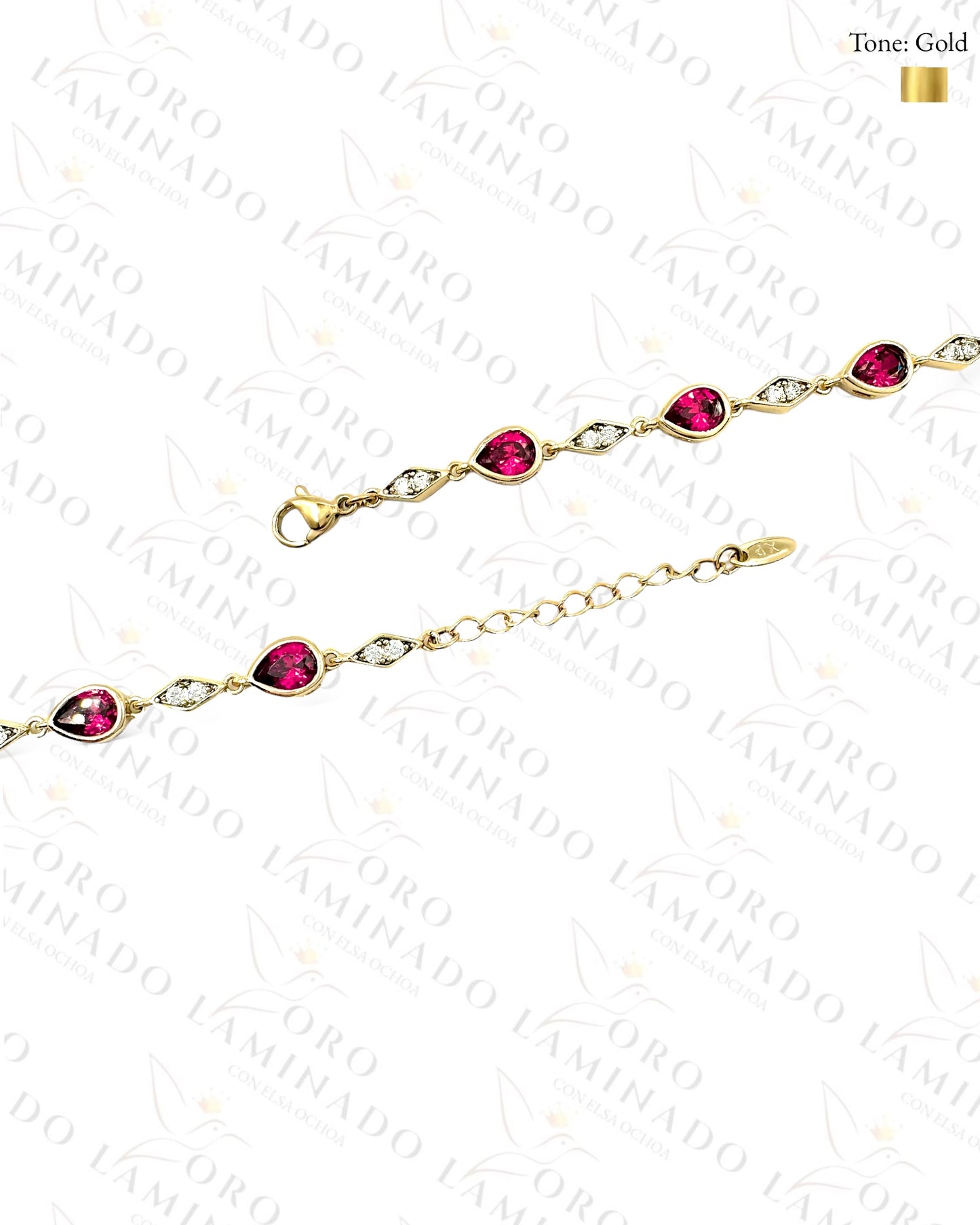 High Quality Red Crystal Drop Bracelet B391