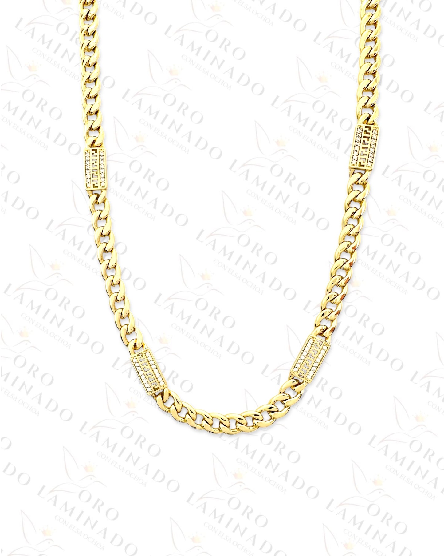 High Quality Greek Key Link Necklace (Gold Filled) B26