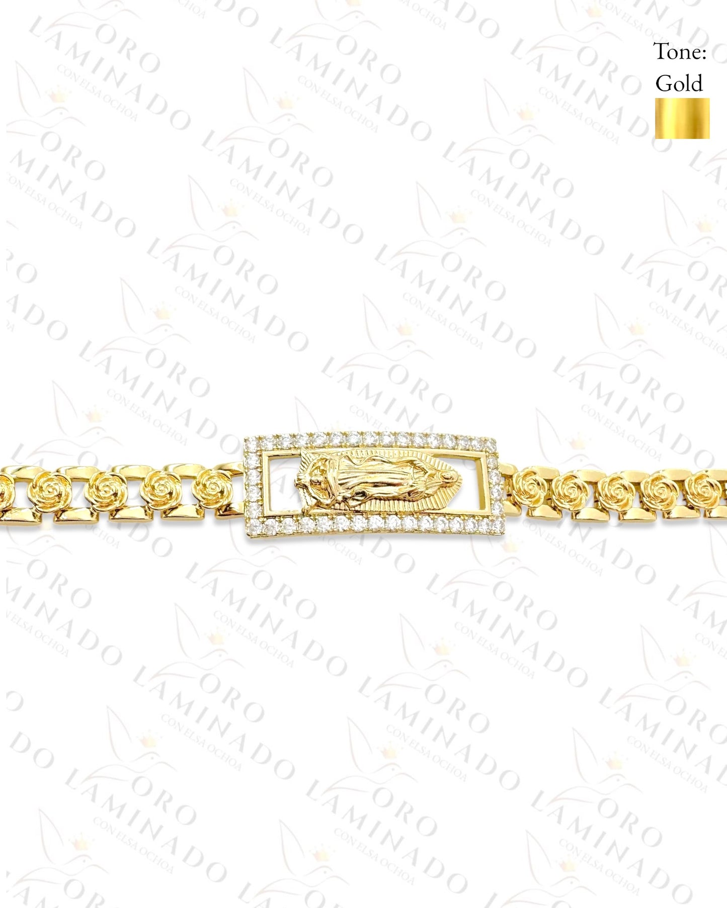 High Quality Virgin Mary Roses Bracelet (Gold Filled) Y164