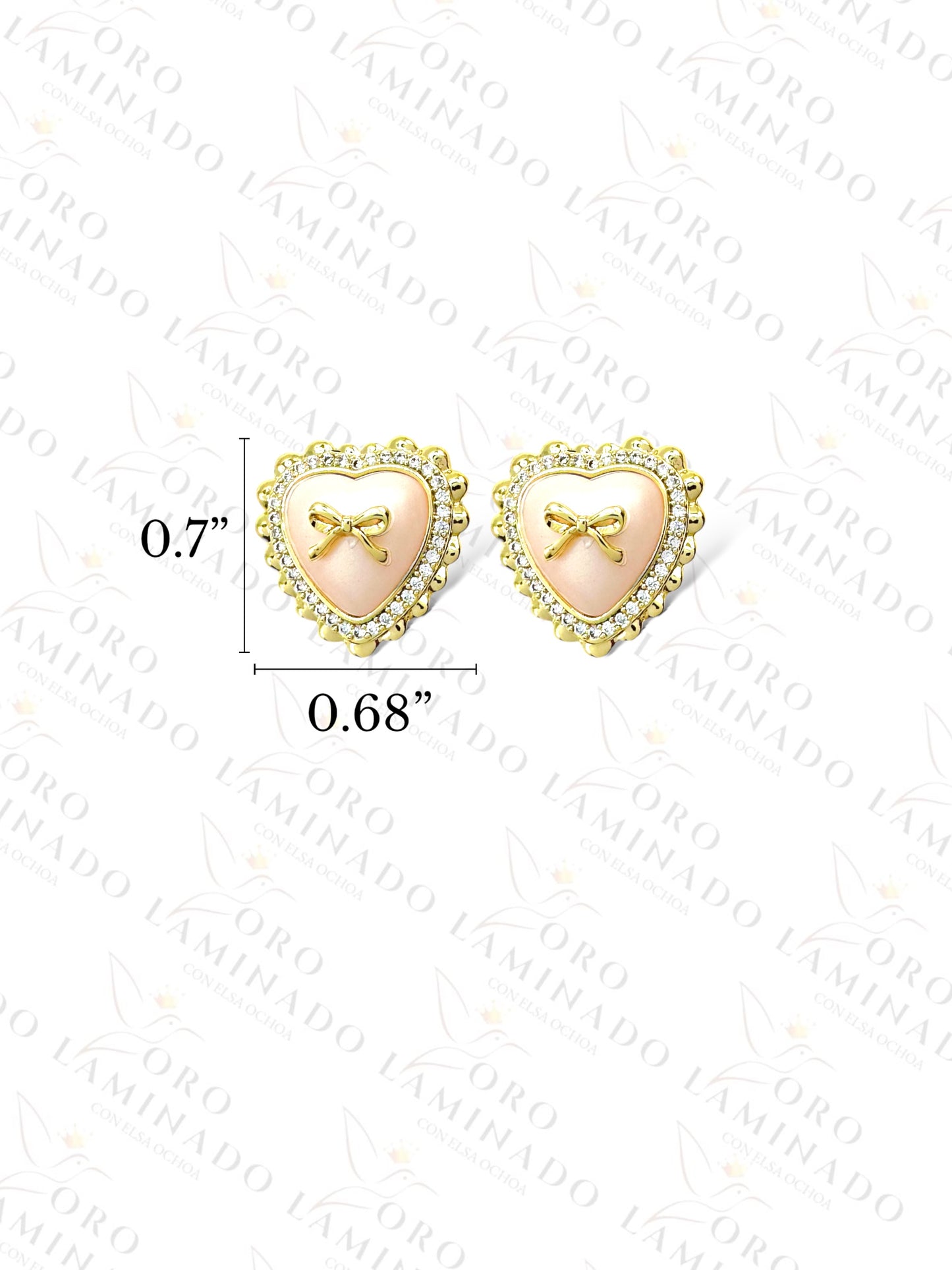 High Quality Pink Pearl Heart Earrings R45