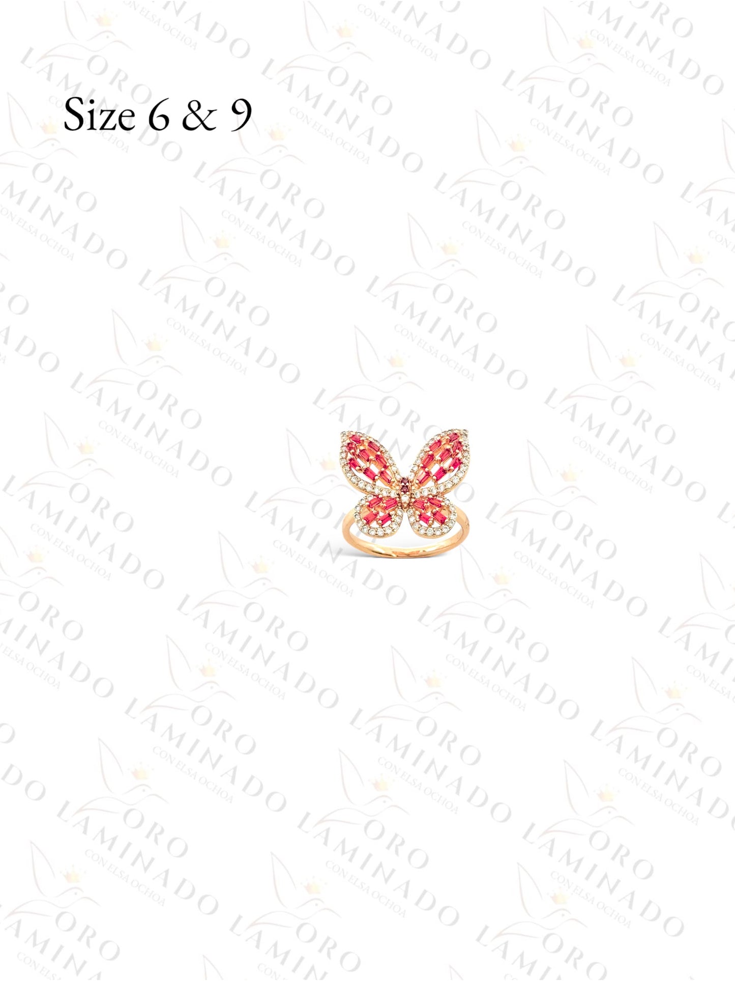 Gold Filled Rose Gold Orange Butterfly Ring C37