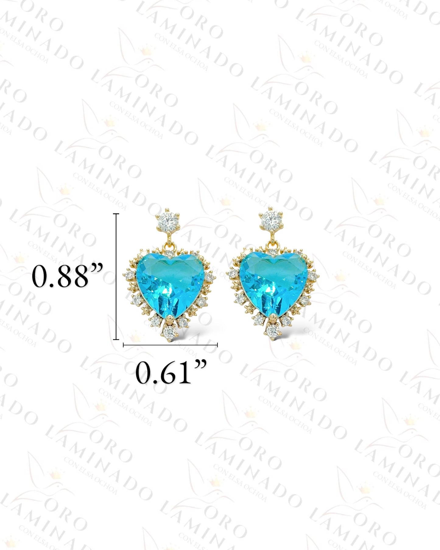 High Quality Blue Heart Earrings B339