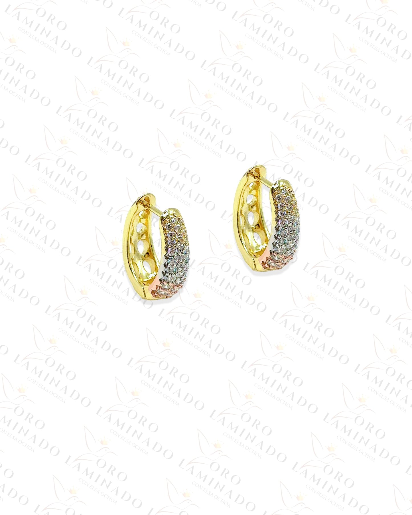 High Quality Three Toned Hoop Earrings Y467