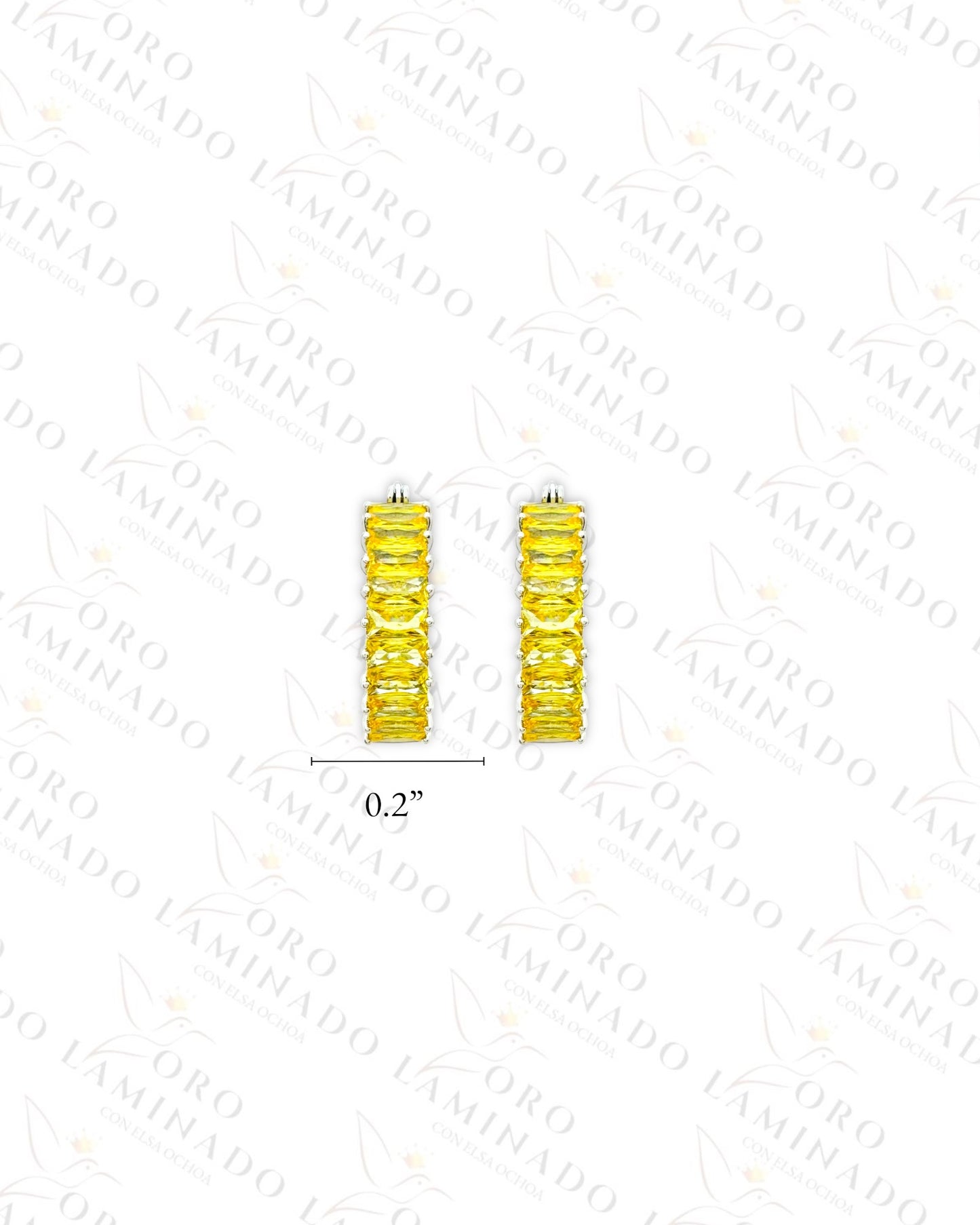 High Quality Yellow Crystal Hoop Earrings (Gold Filled) B438