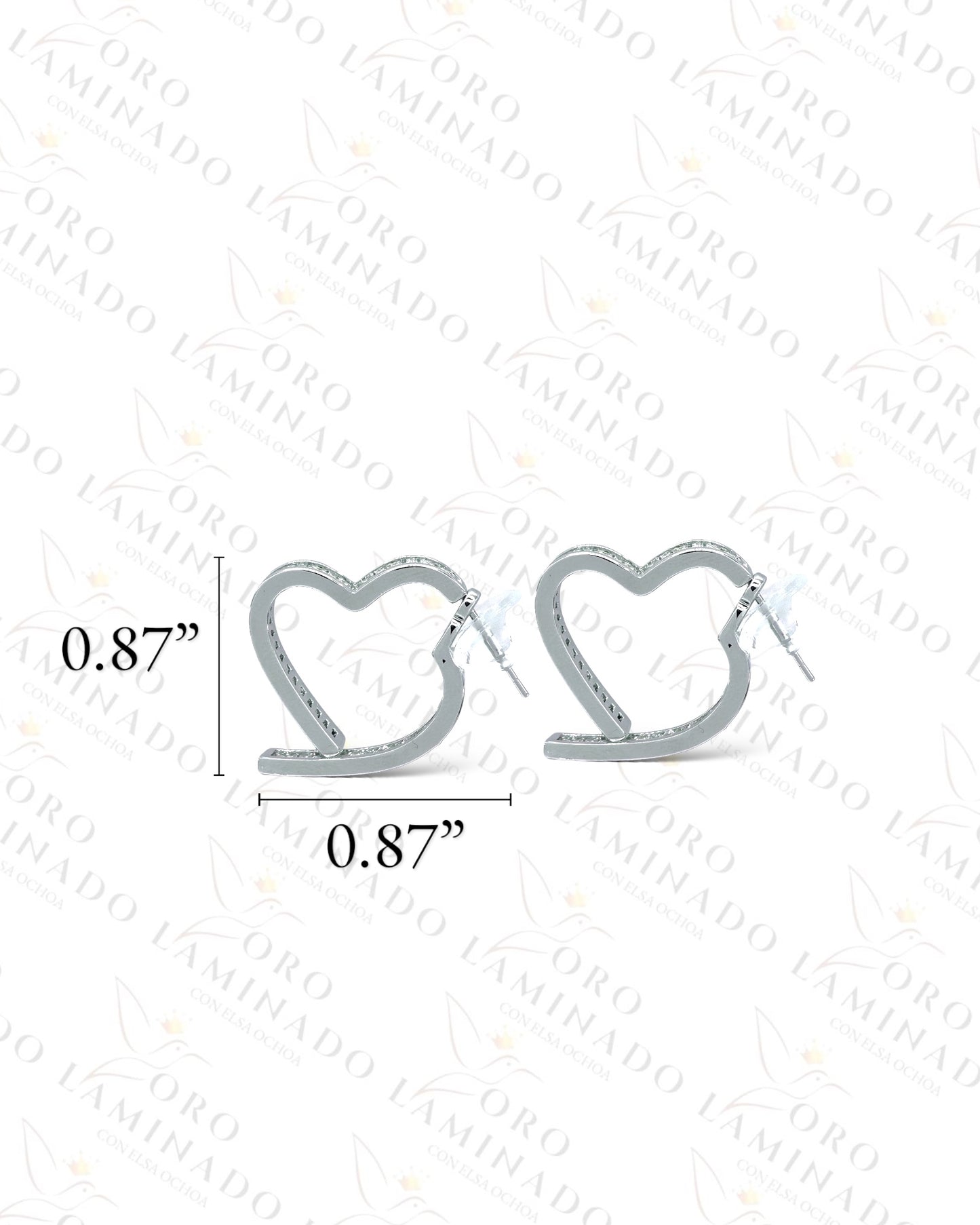 High Quality Silver Abstract Heart Earrings  B464