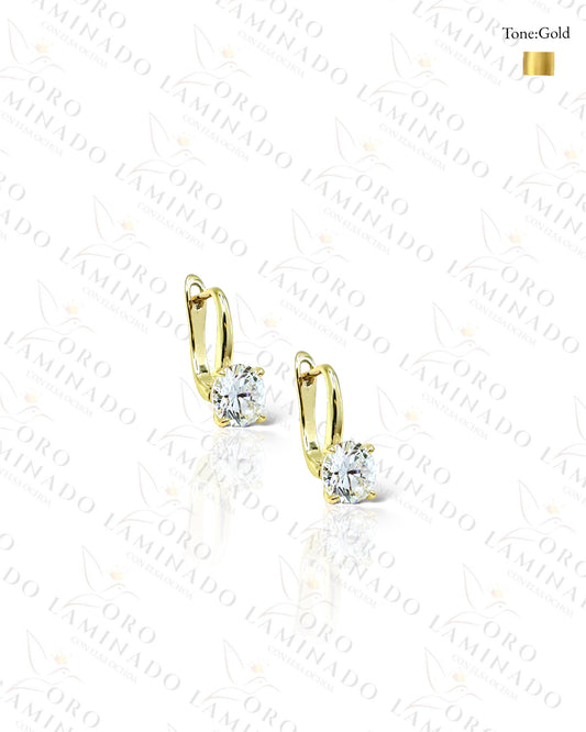 High Quality Clear Round Stone Earrings  G415
