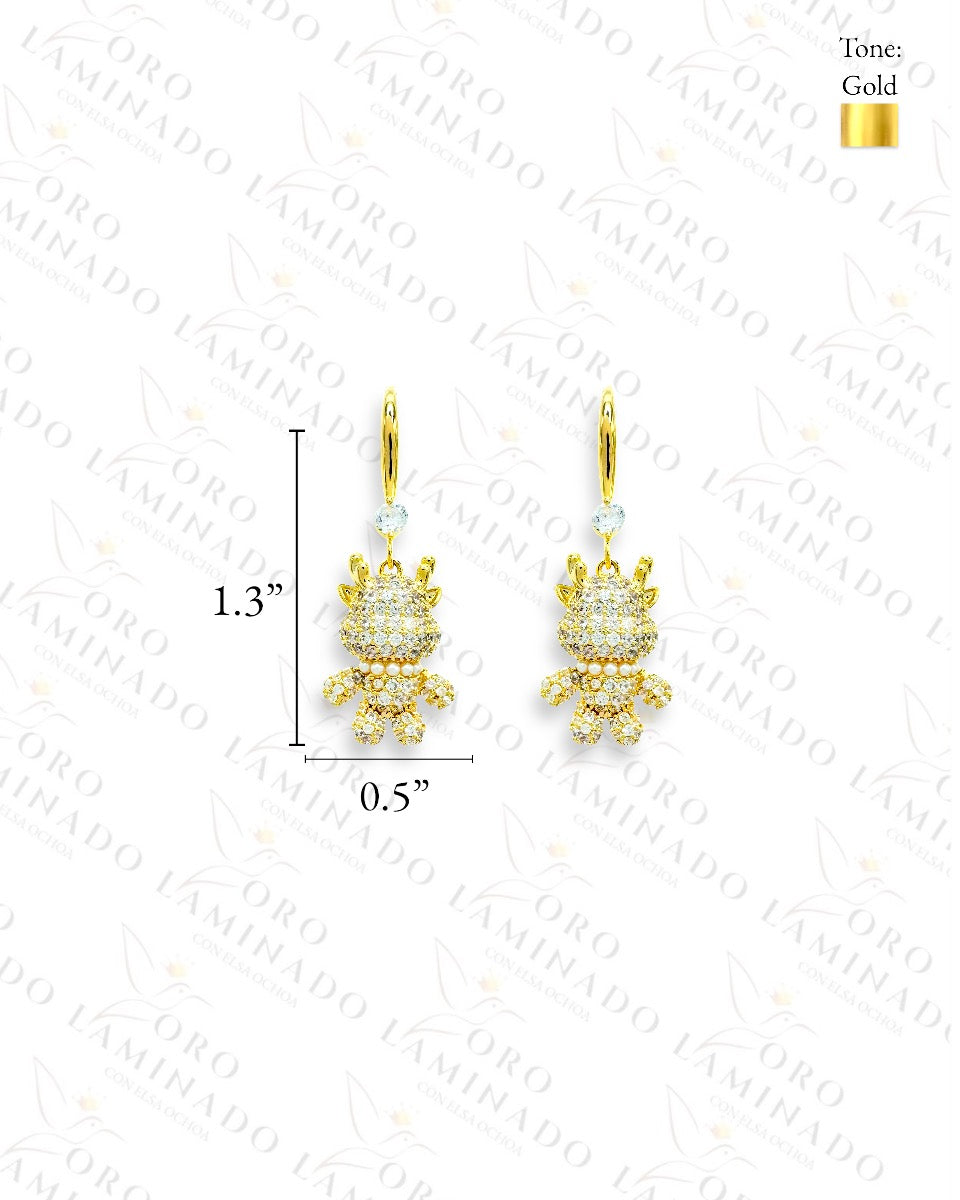 High Quality Sparkling Reindeer Earrings B434