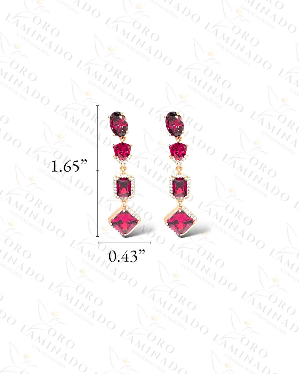 High Quality Red Stones Earrings G105