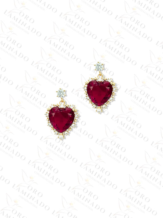 High Quality Red Heart Earrings G237