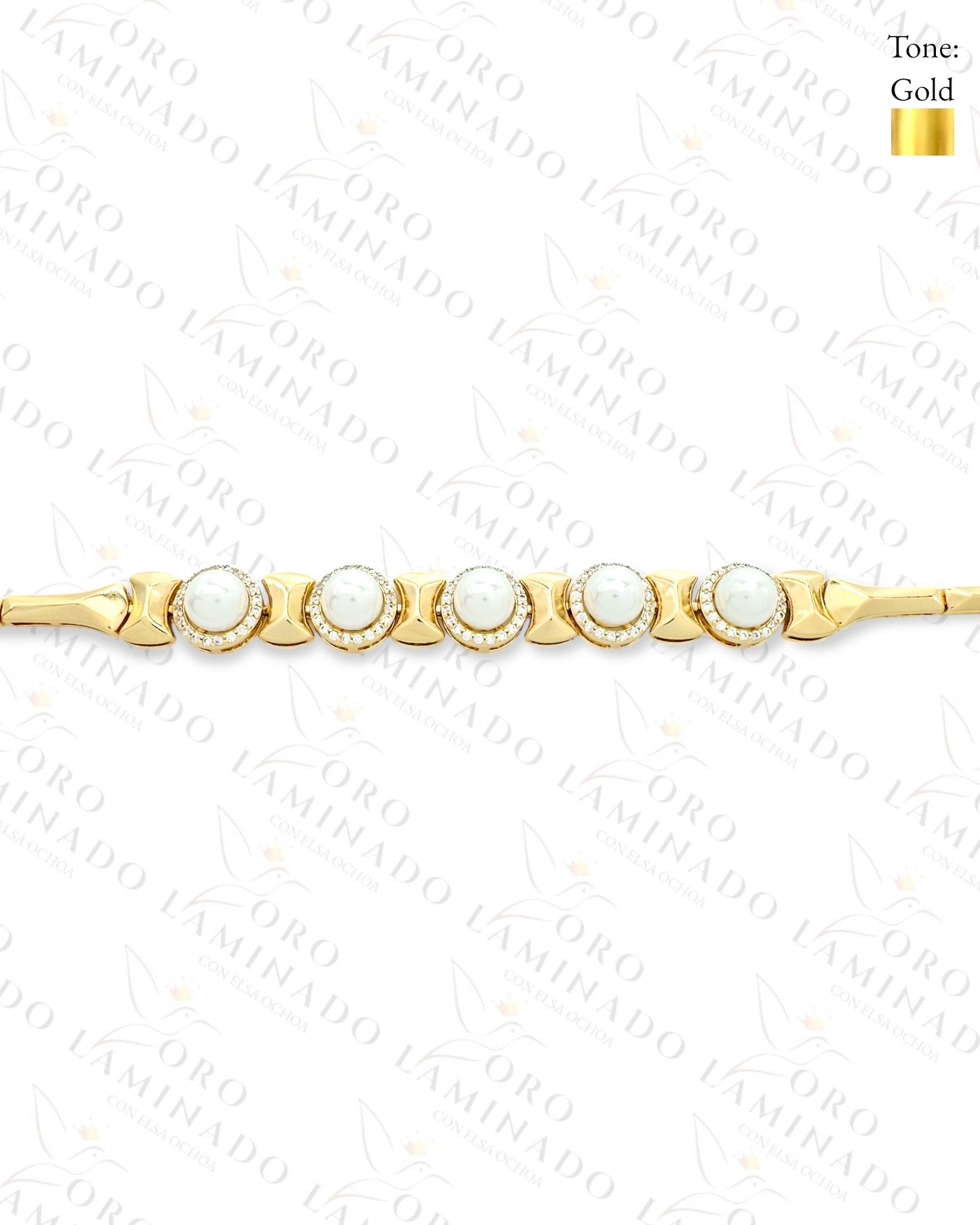 High Quality Pearl Square Bracelet (Gold Filled) G319