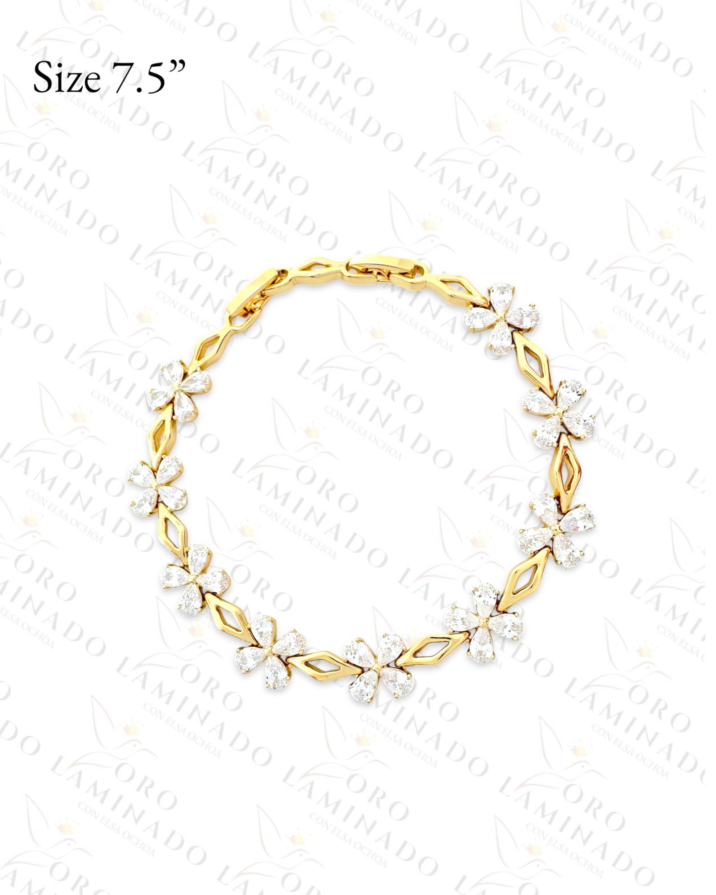 High Quality Crystal Clear Flower Bracelet (Gold Filled) C412