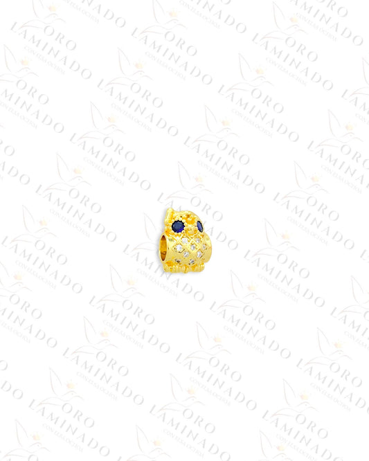 Blue Eyed Owl Charm Divider (Gold Filled) B373