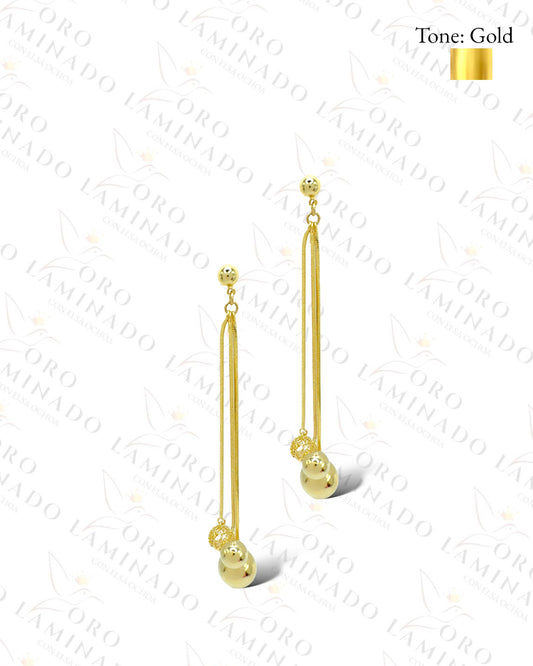 High Quality Gold Long Earrings R385