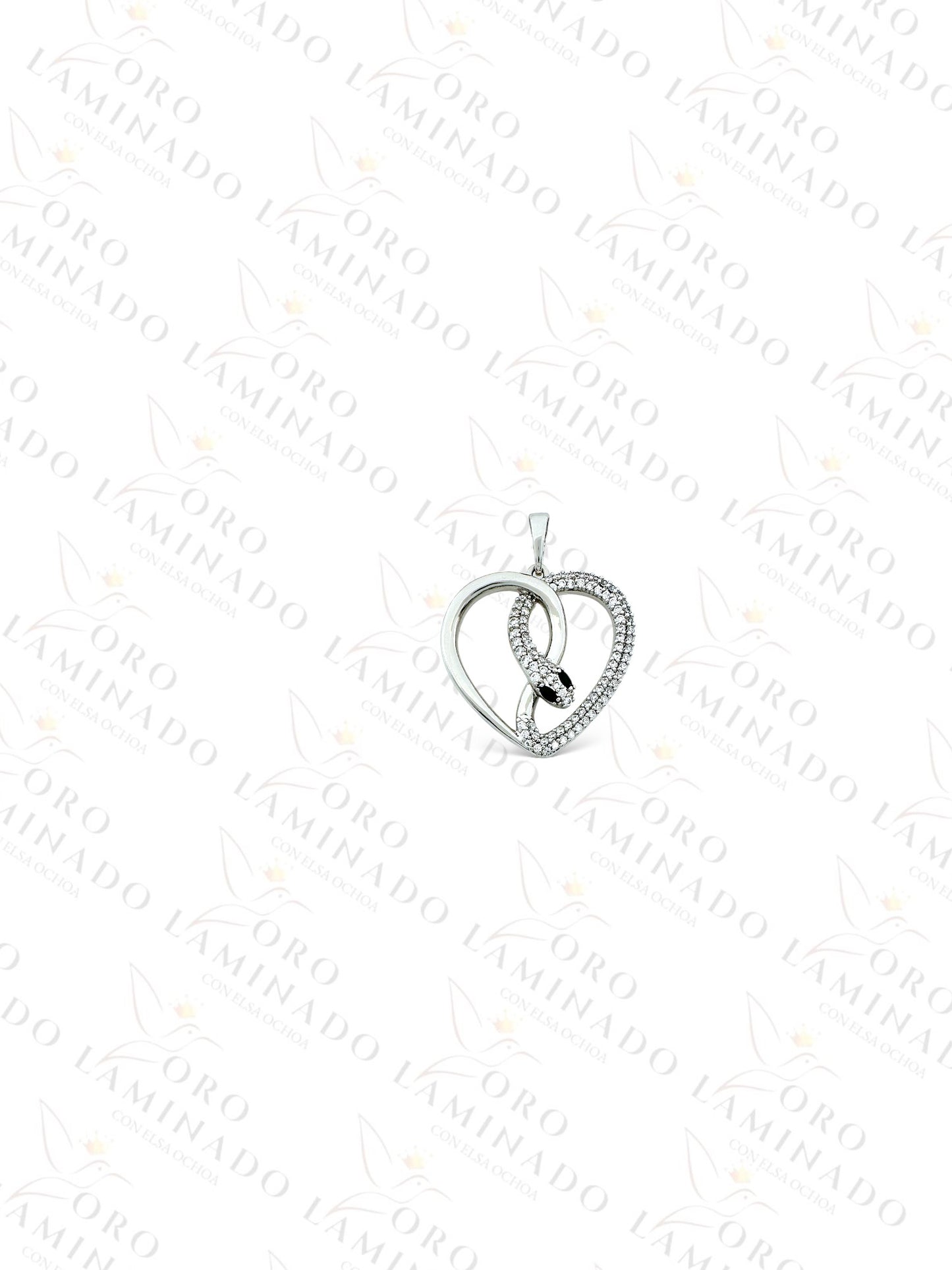 High Quality Snake Heart Silver Pendant Y440