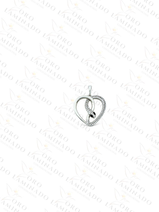 High Quality Snake Heart Silver Pendant Y440