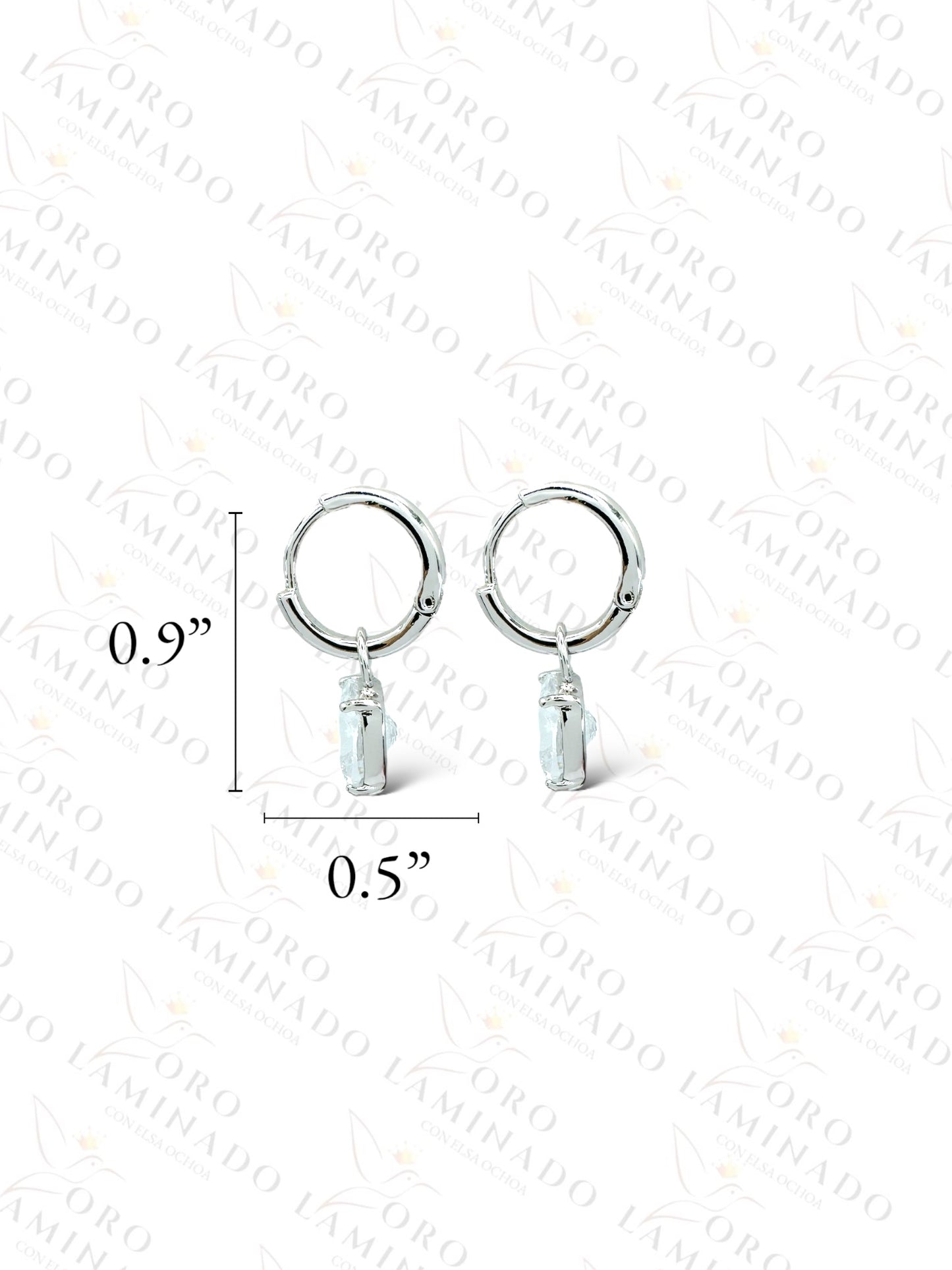 High Quality Silver Diamond Hoop Earrings Y366