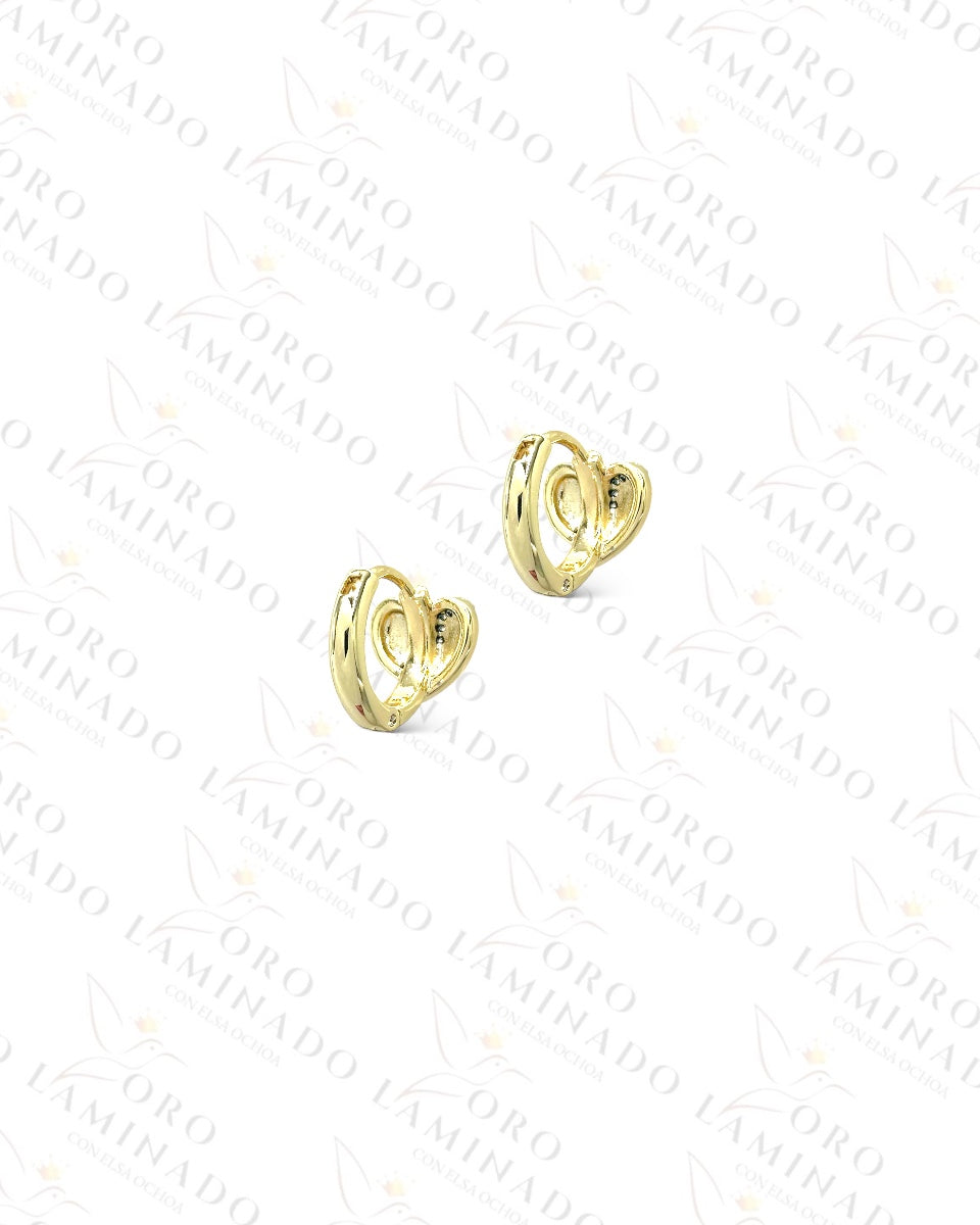 High Quality Mini Gold Hearts Hoop Earrings  R366