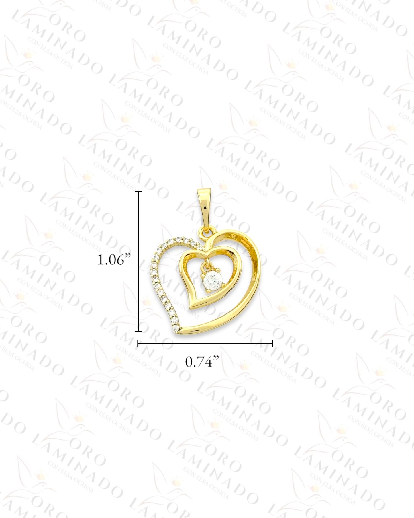 High Quality Sparkling Double Heart Pendant (Gold Filled) Y251