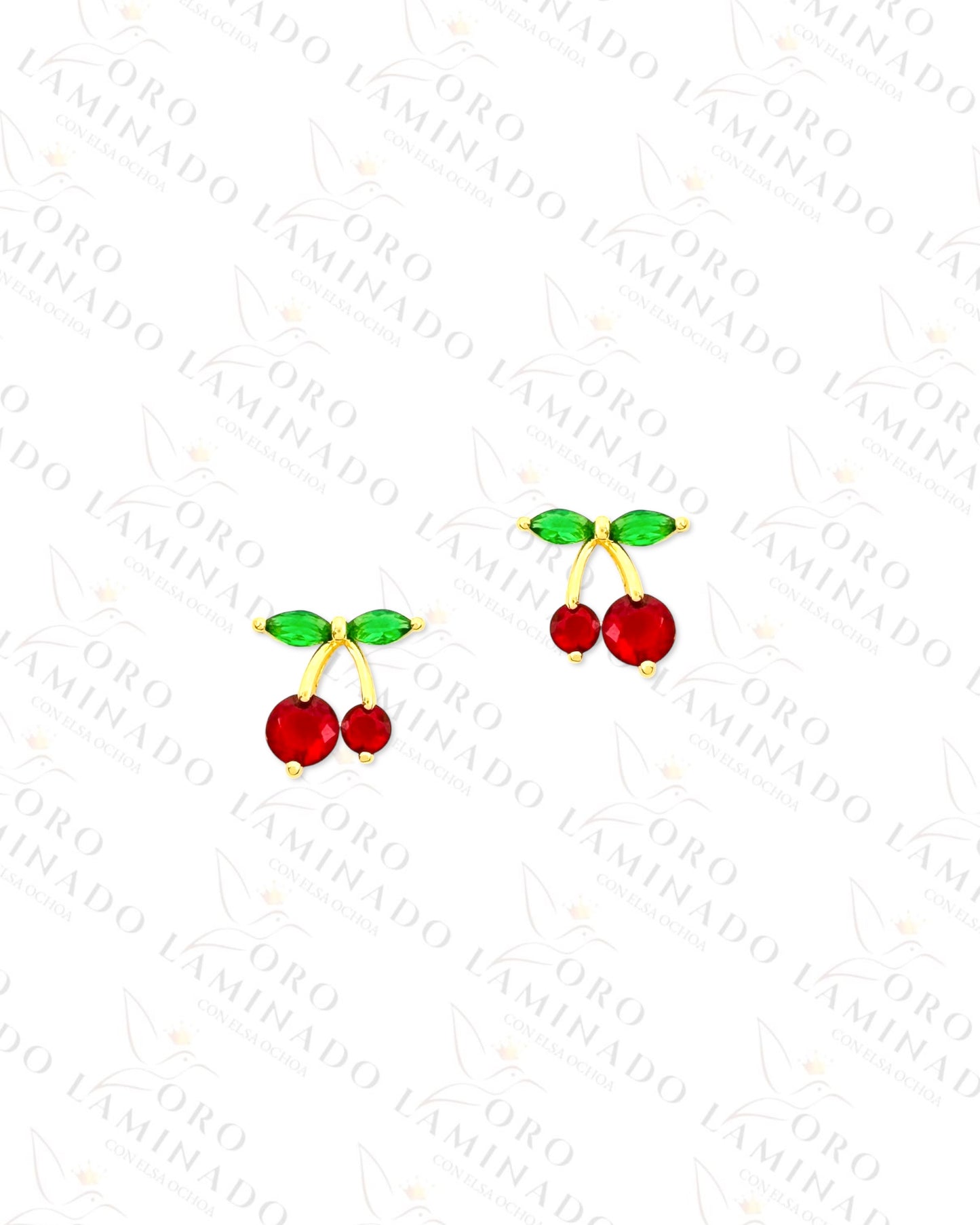 High Quality Crystal Cherry Earrings (Gold Filled) Y418