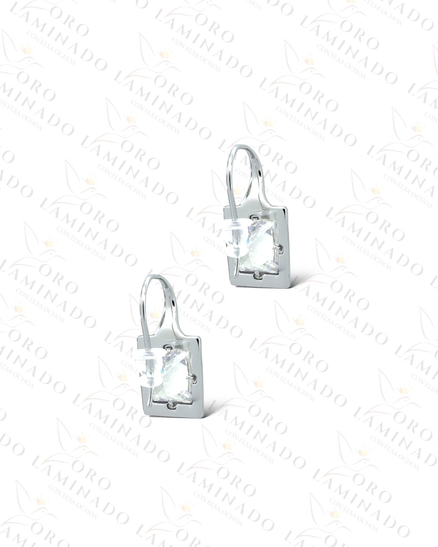 High Quality Square Silver Earrings B265