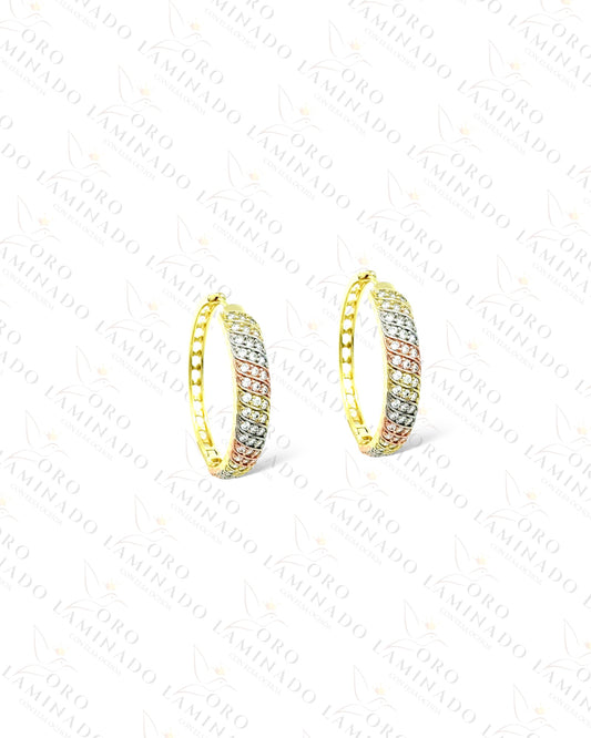 High Quality Three Tones Hoop Earrings C413