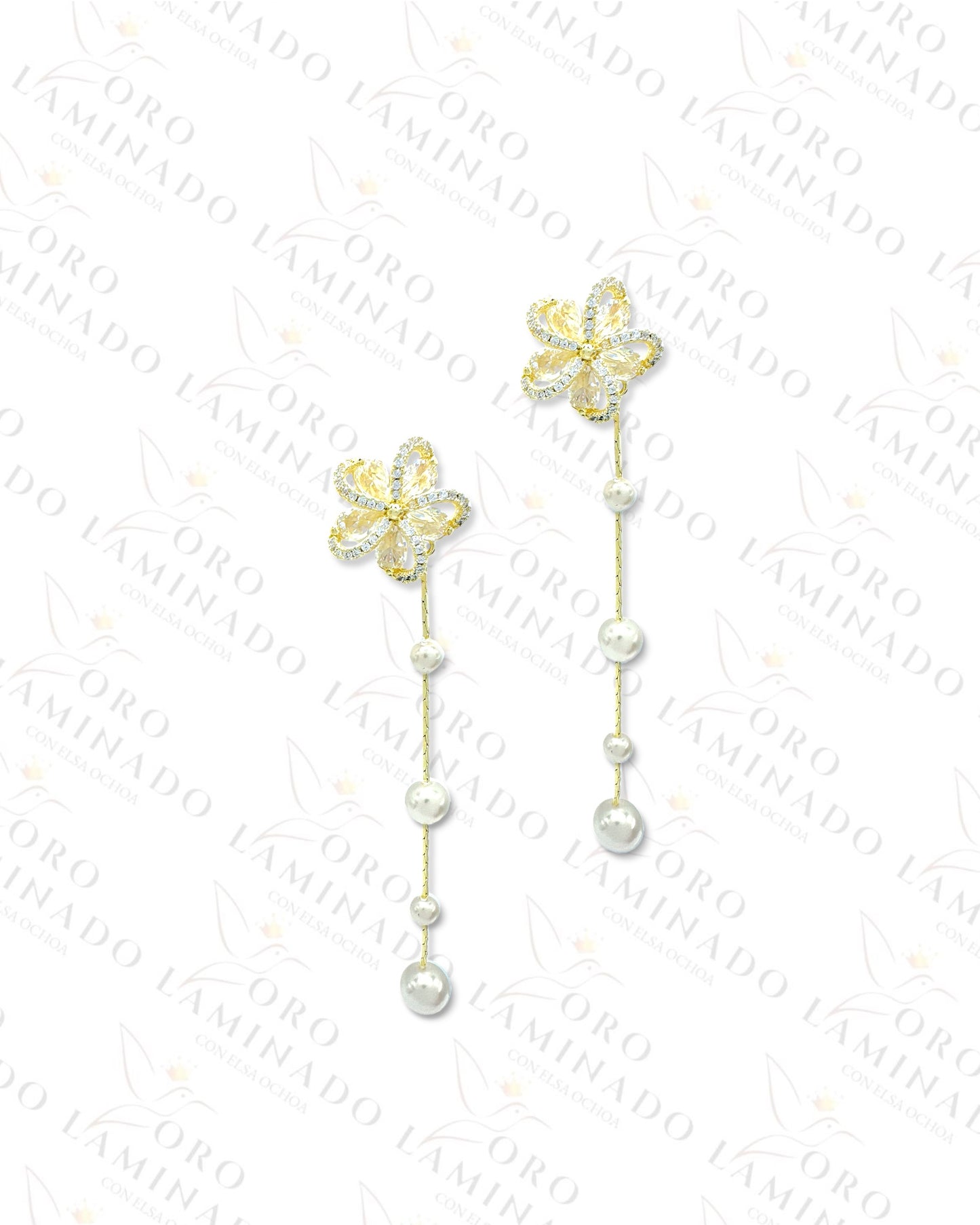 High Quality Flower and Pearls Earrings R213