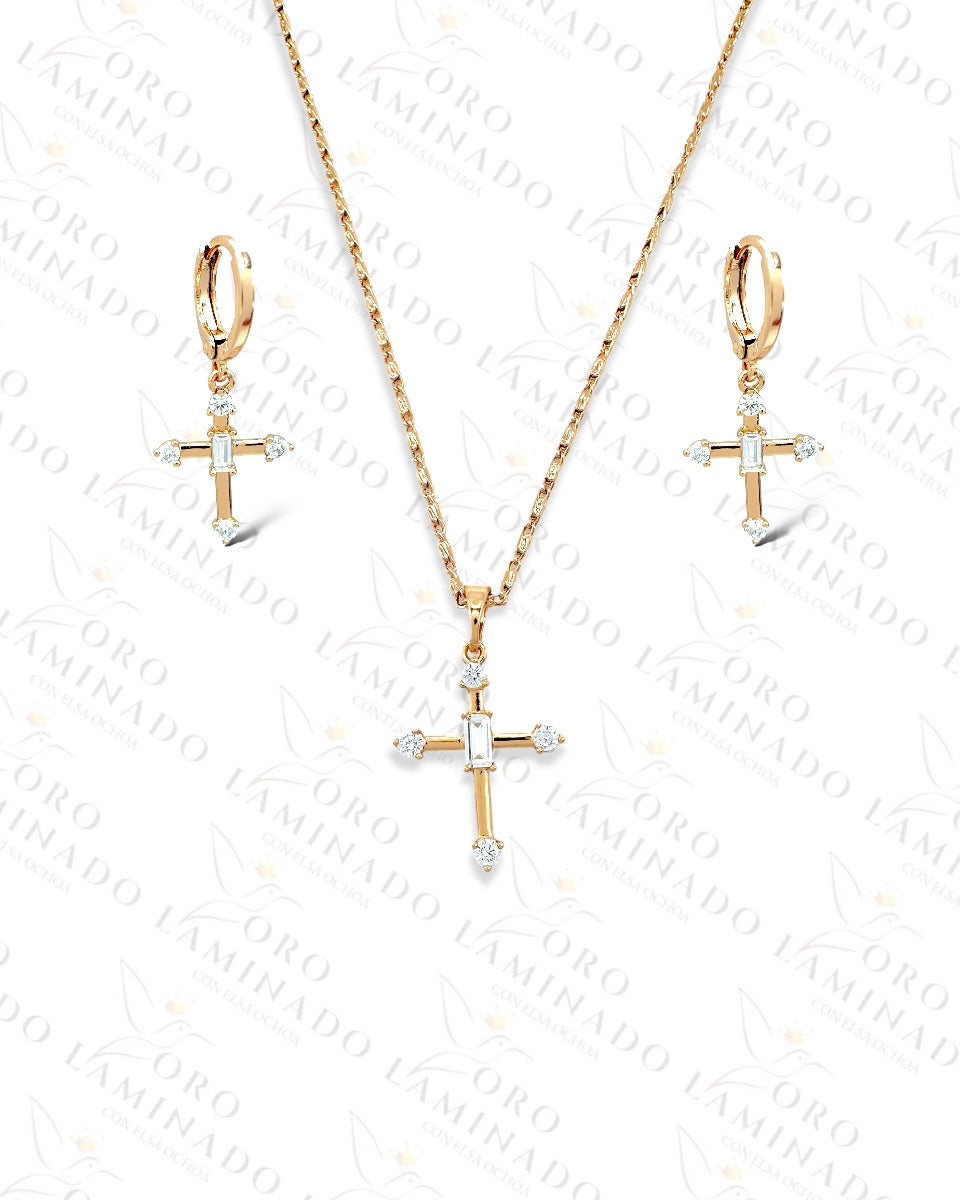 High Quality Rose Gold Cross Set B315