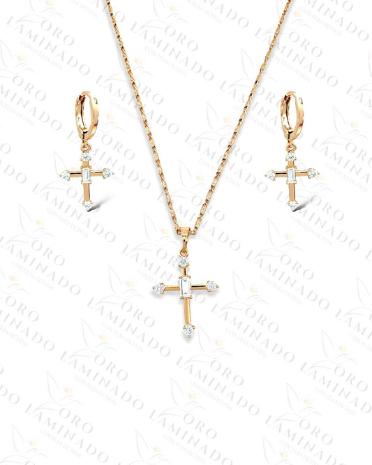 High Quality Rose Gold Cross Set B315