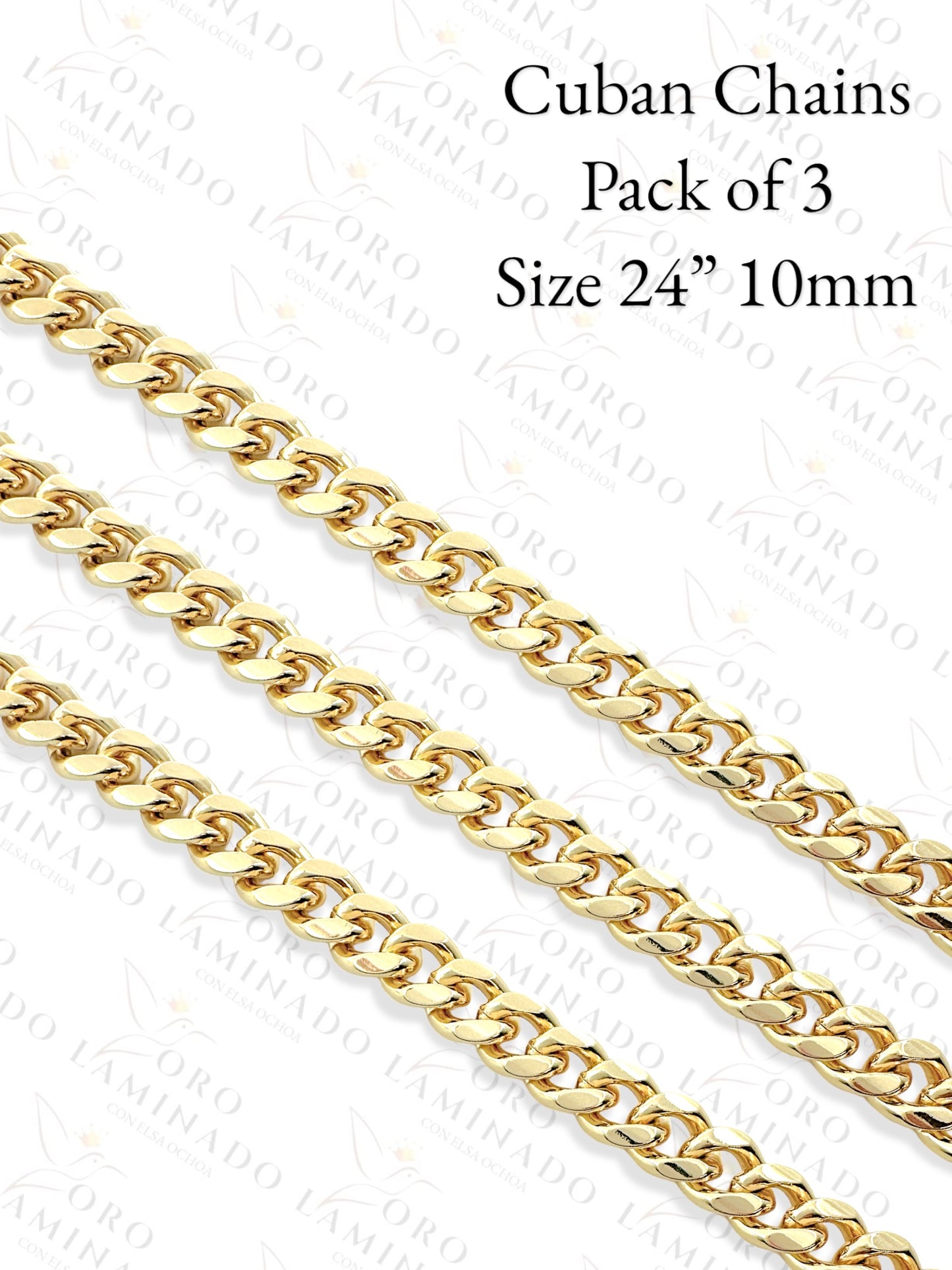 Cuban Chains Pack of 3 Size 24" 10mm Y408