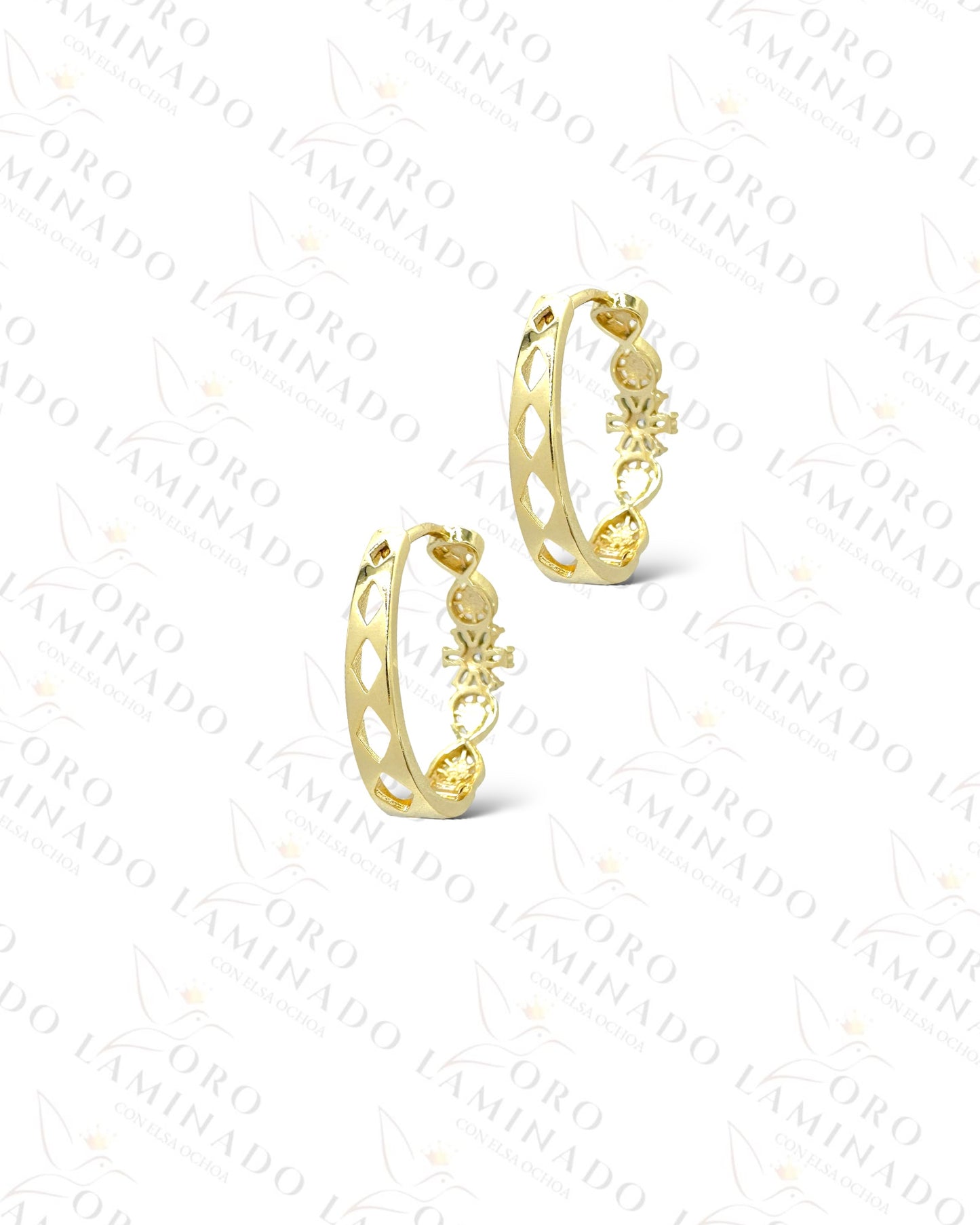 High Quality Flower Hoop Earrings Y372