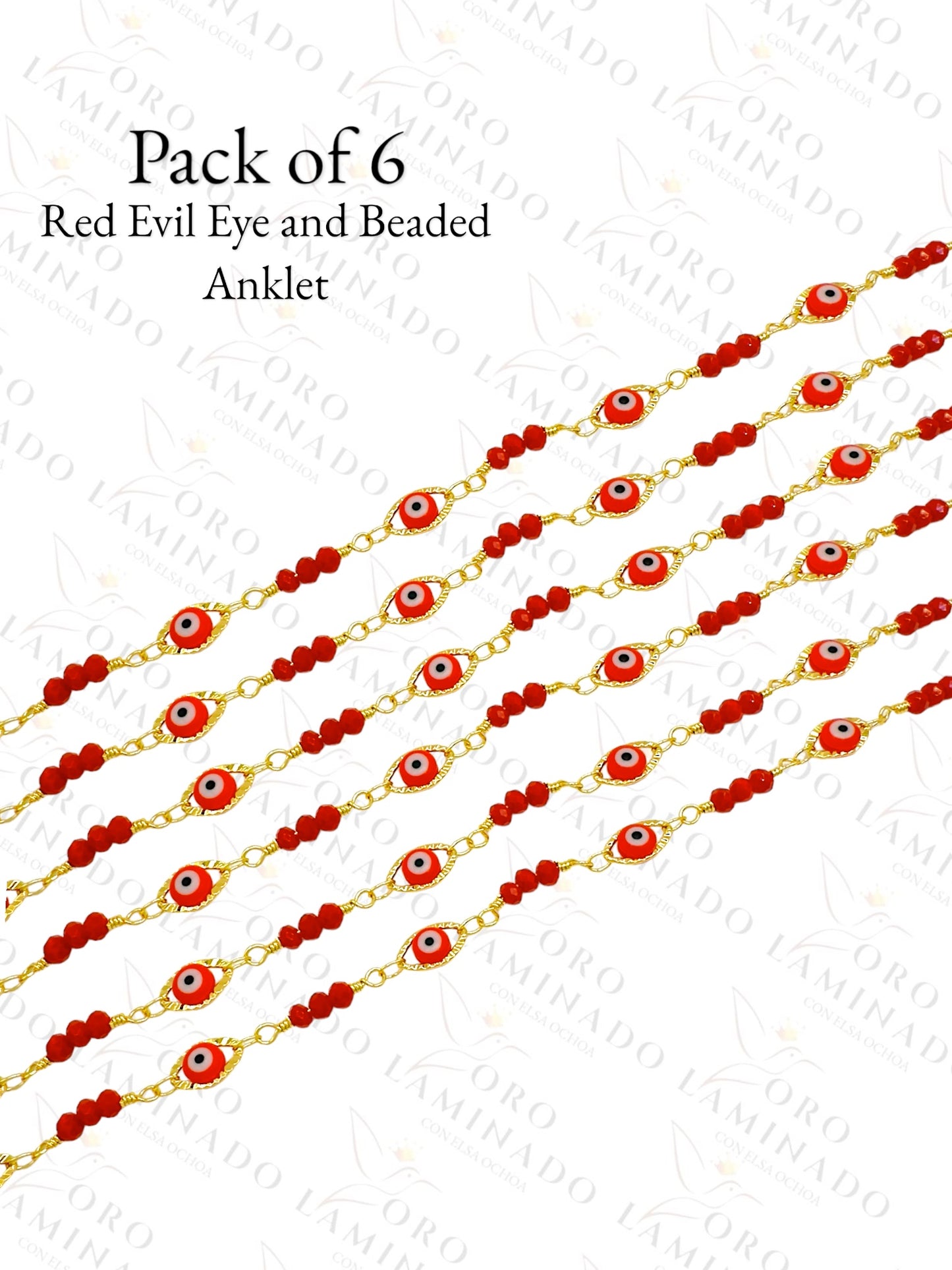 Red Evil Eye Anklet (Pack of 6) B362