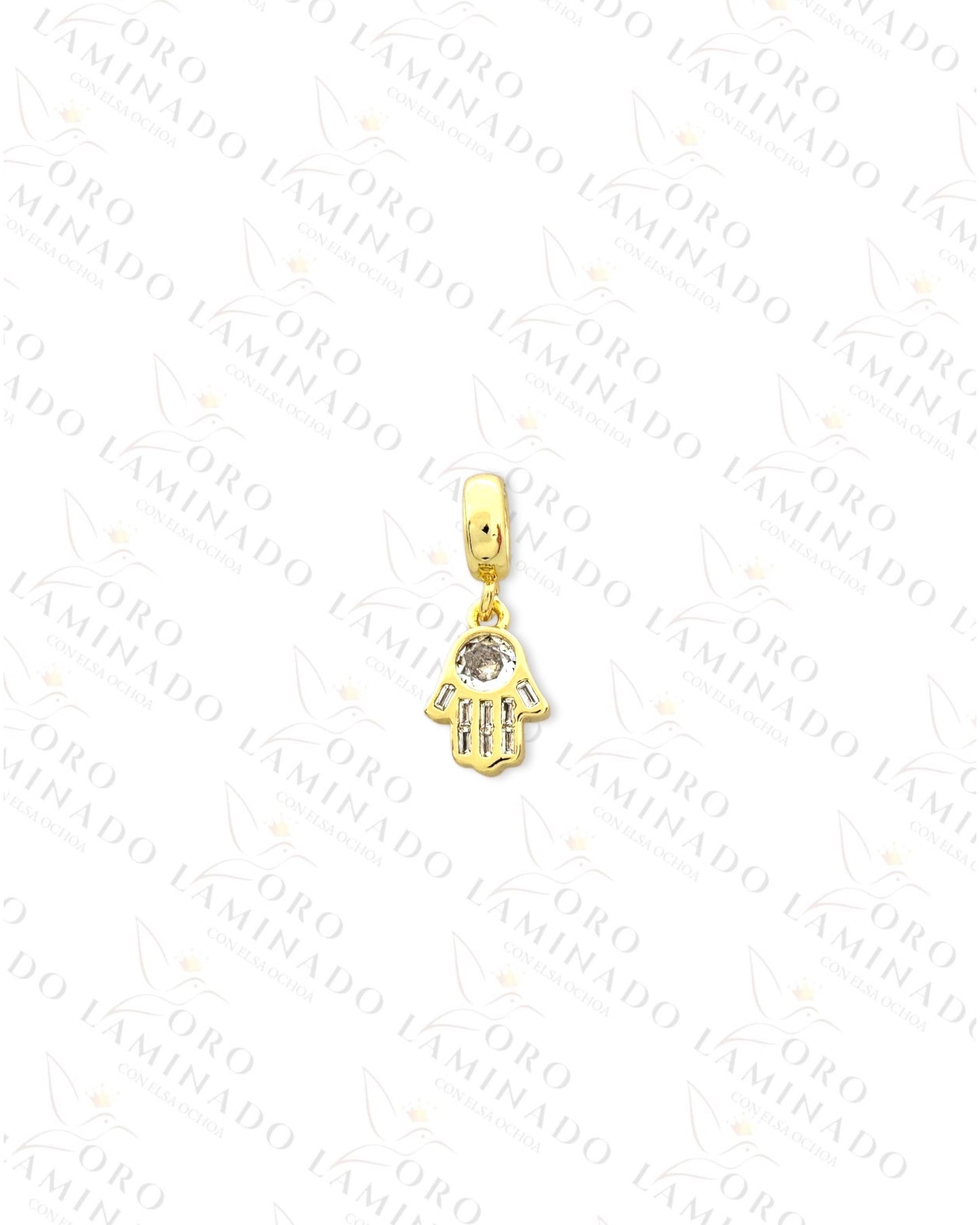 Crystal Hamsa Hand Charm (Gold Filled) R355