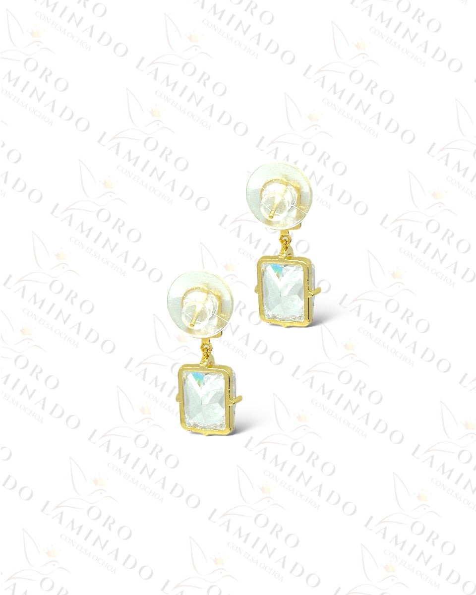 High Quality Crystal Double Square Earrings  B455