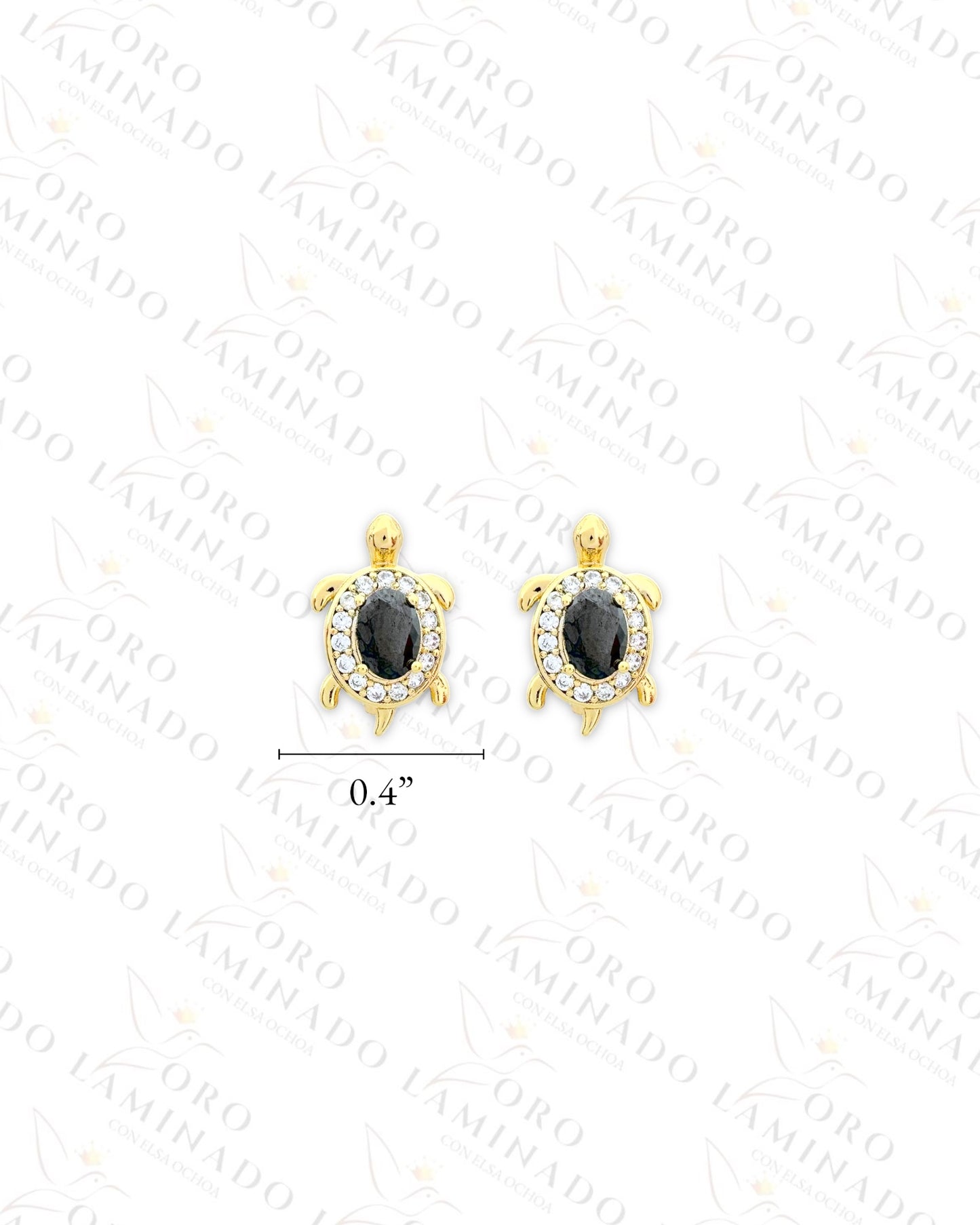 High Quality Dark Crystal Turtle Hoop Earrings B215