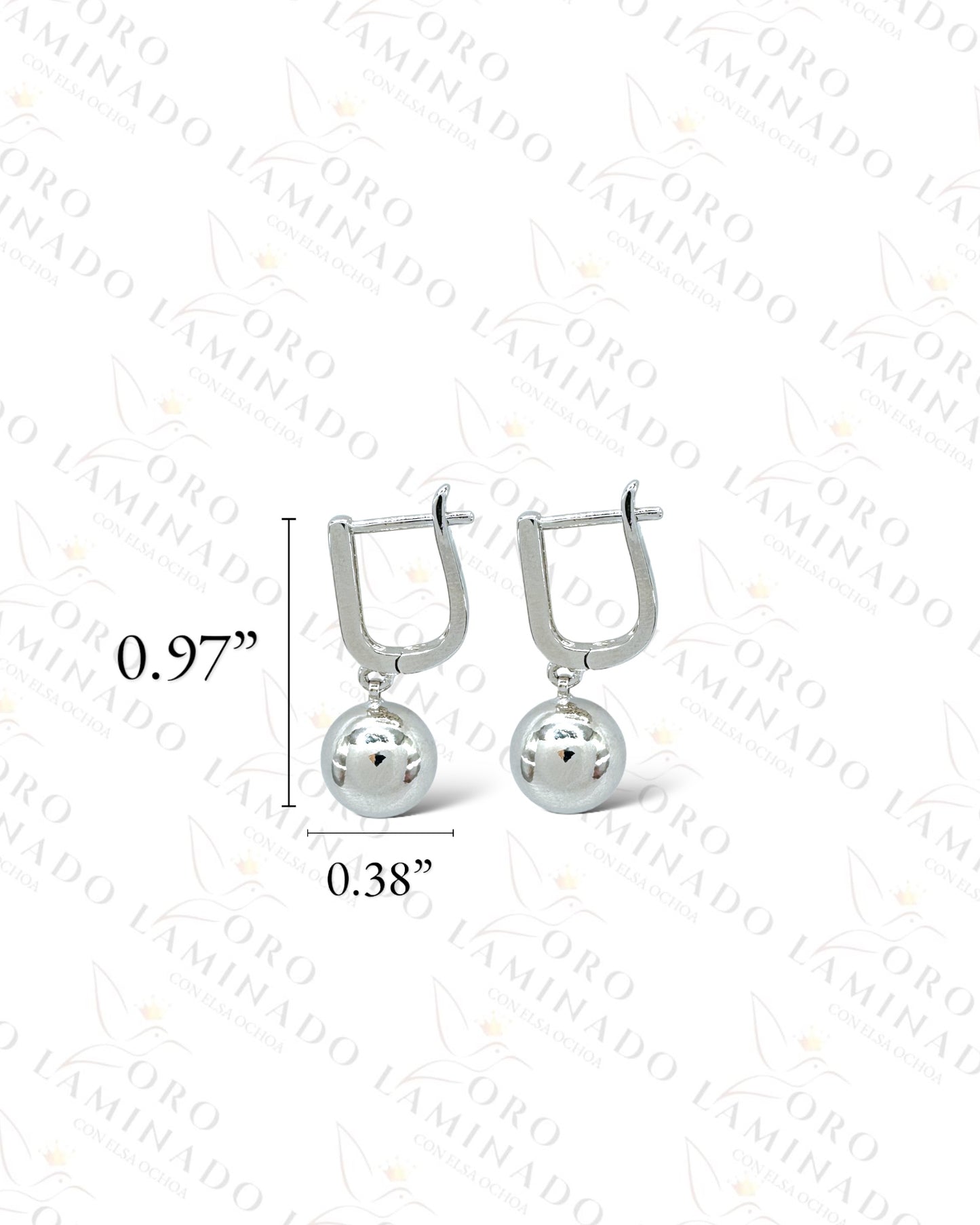 High Quality Silver Ball Hoop Earrings B476