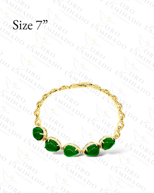 High Quality Green Oval Bracelet B396