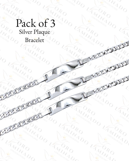 High Quality Silver Plaque Kids Bracelet (Pack of 3) G189