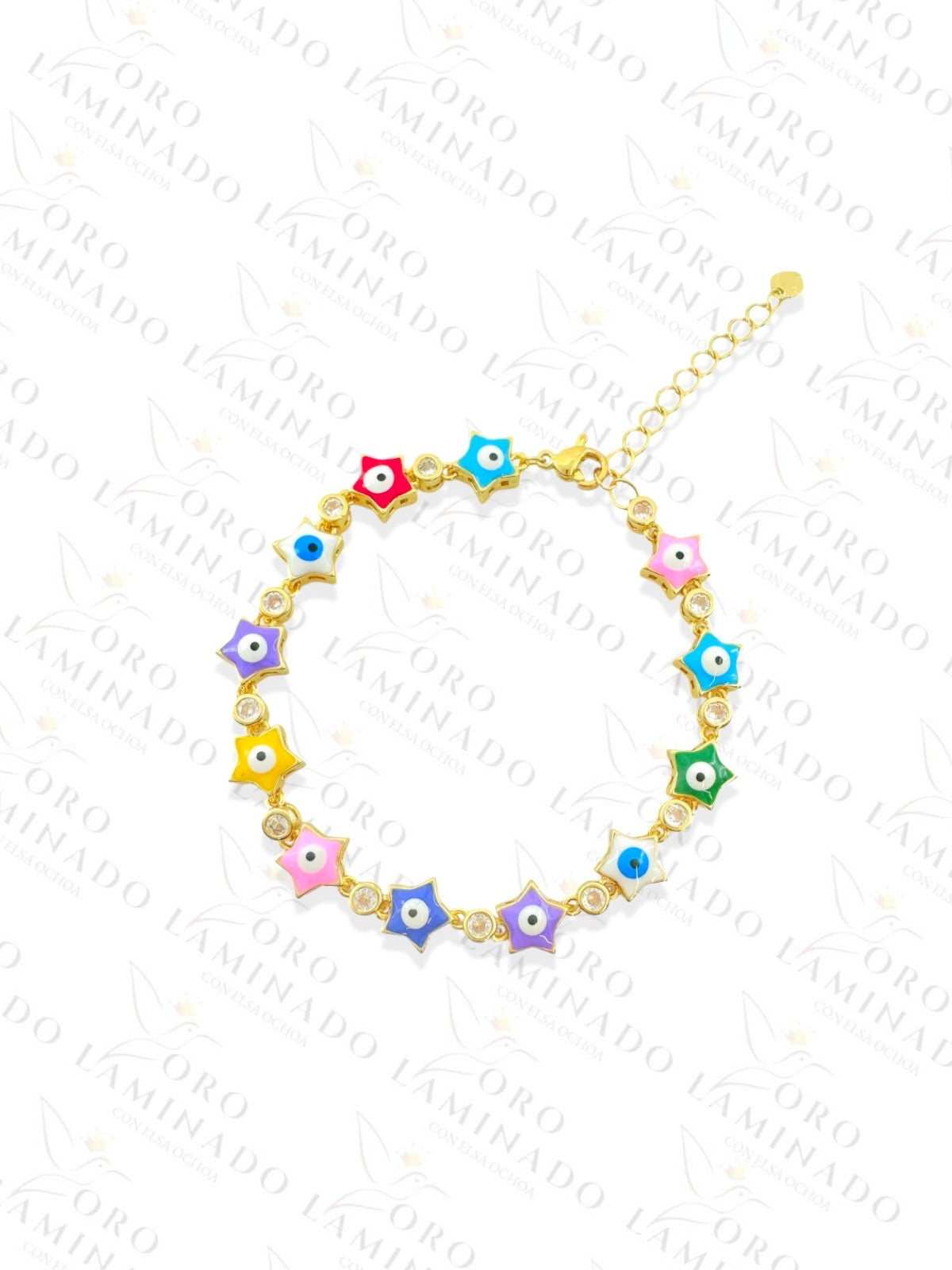 Gold Filled Multi-Color Star Eye Anklet R322