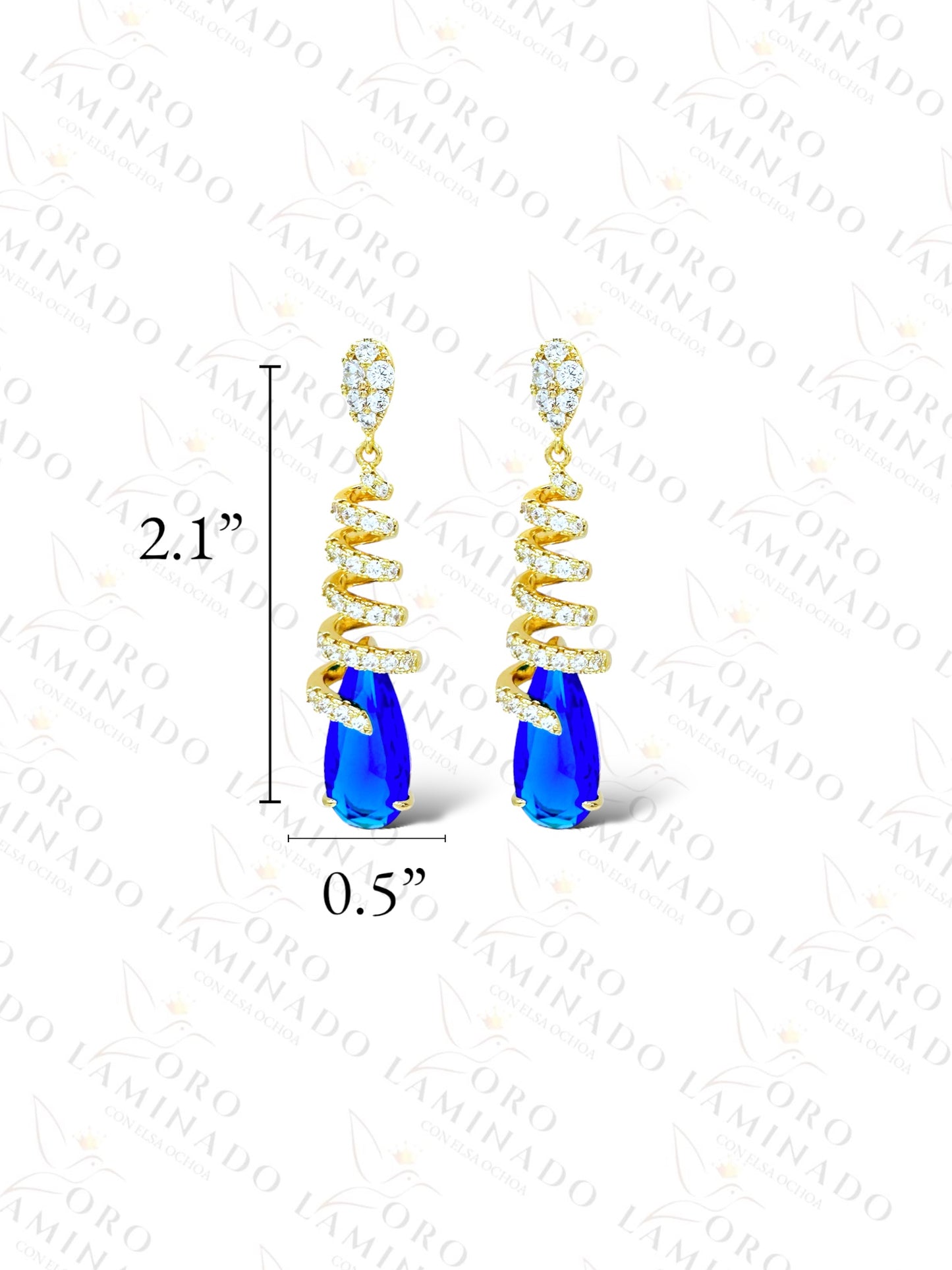 High Quality Blue Swirled Earrings G132