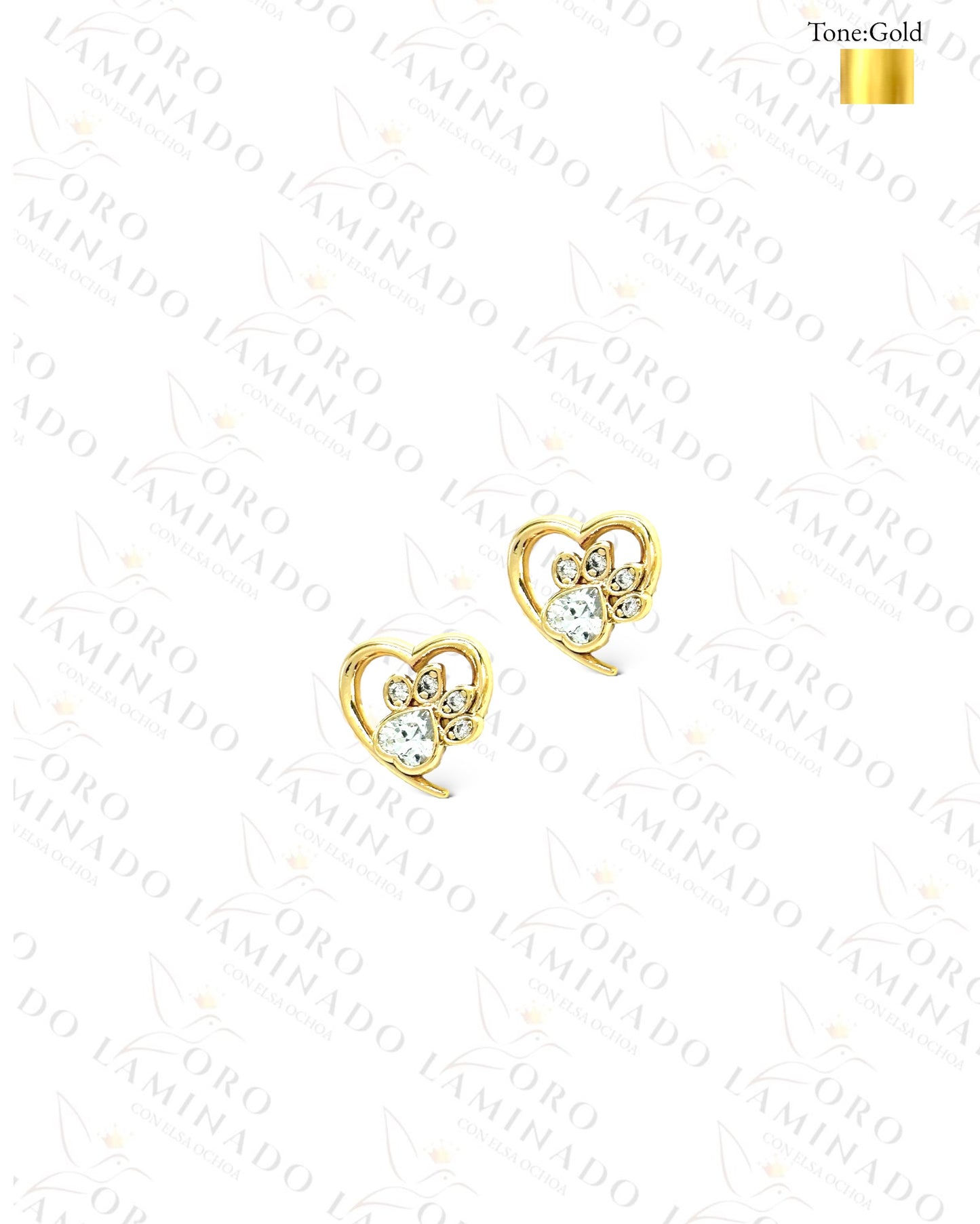 High Quality Heart and Puppy Paw Earrings B457