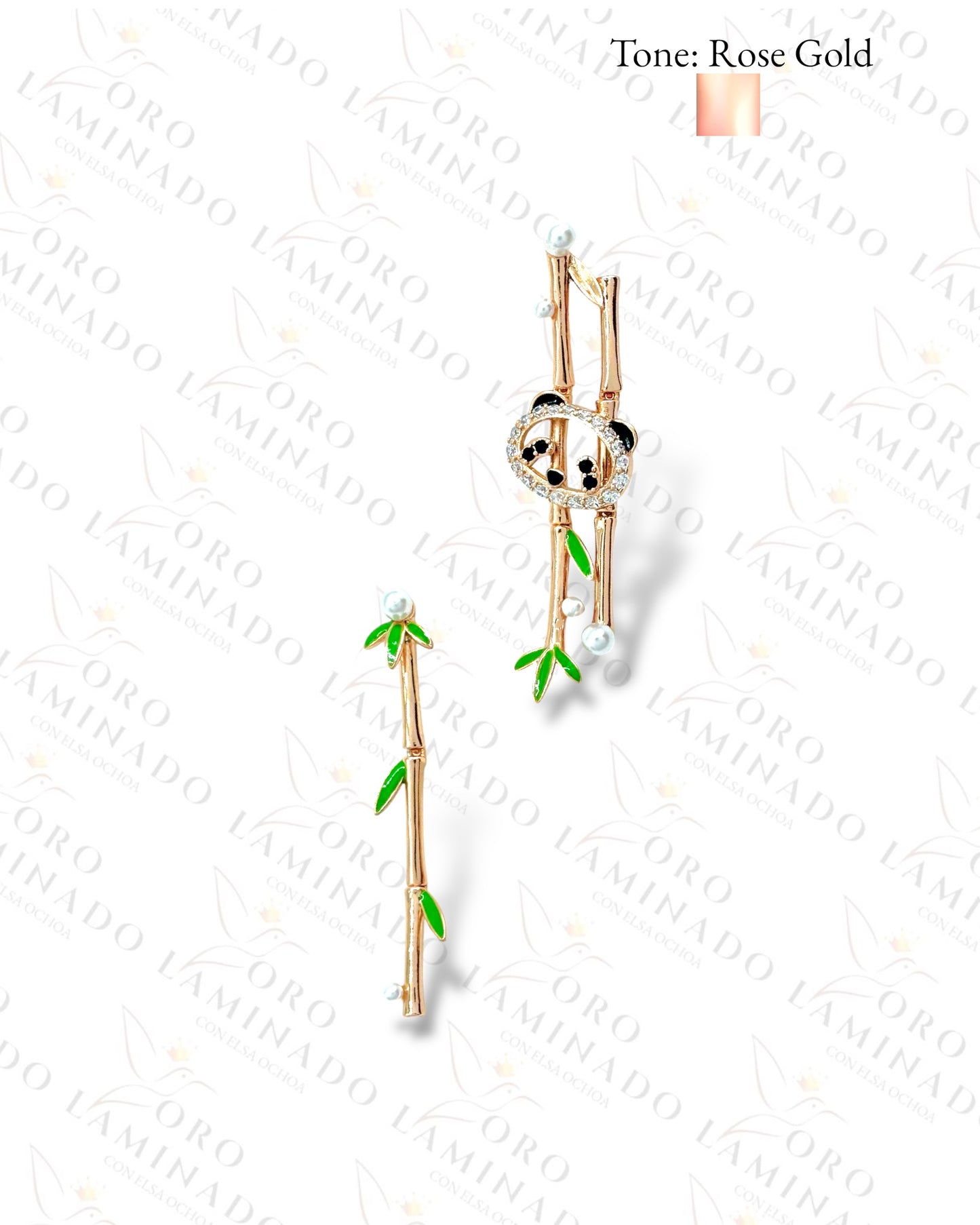 High Quality Bamboo and Panda Earrings Y175