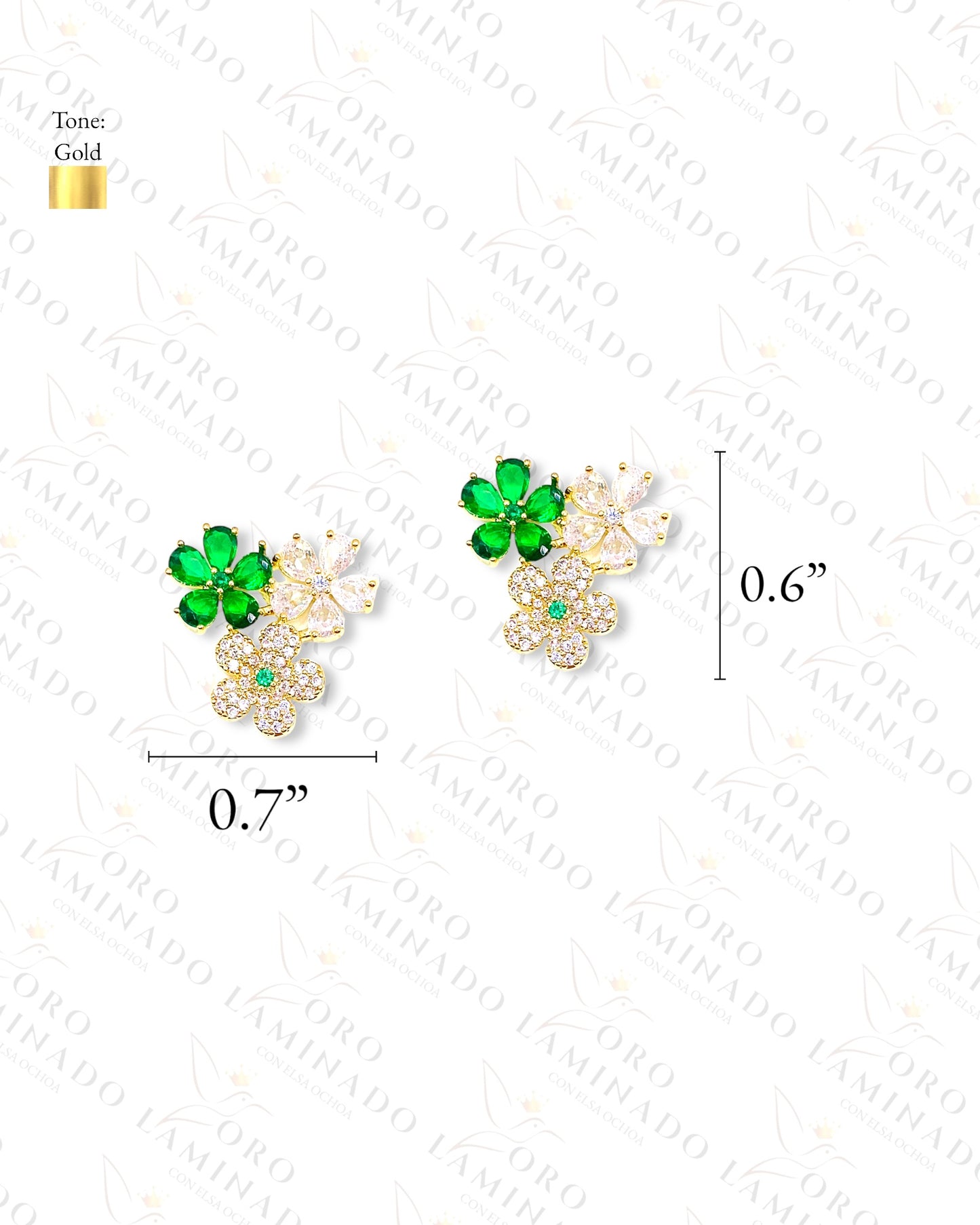 High Quality Green Flower Earrings C327