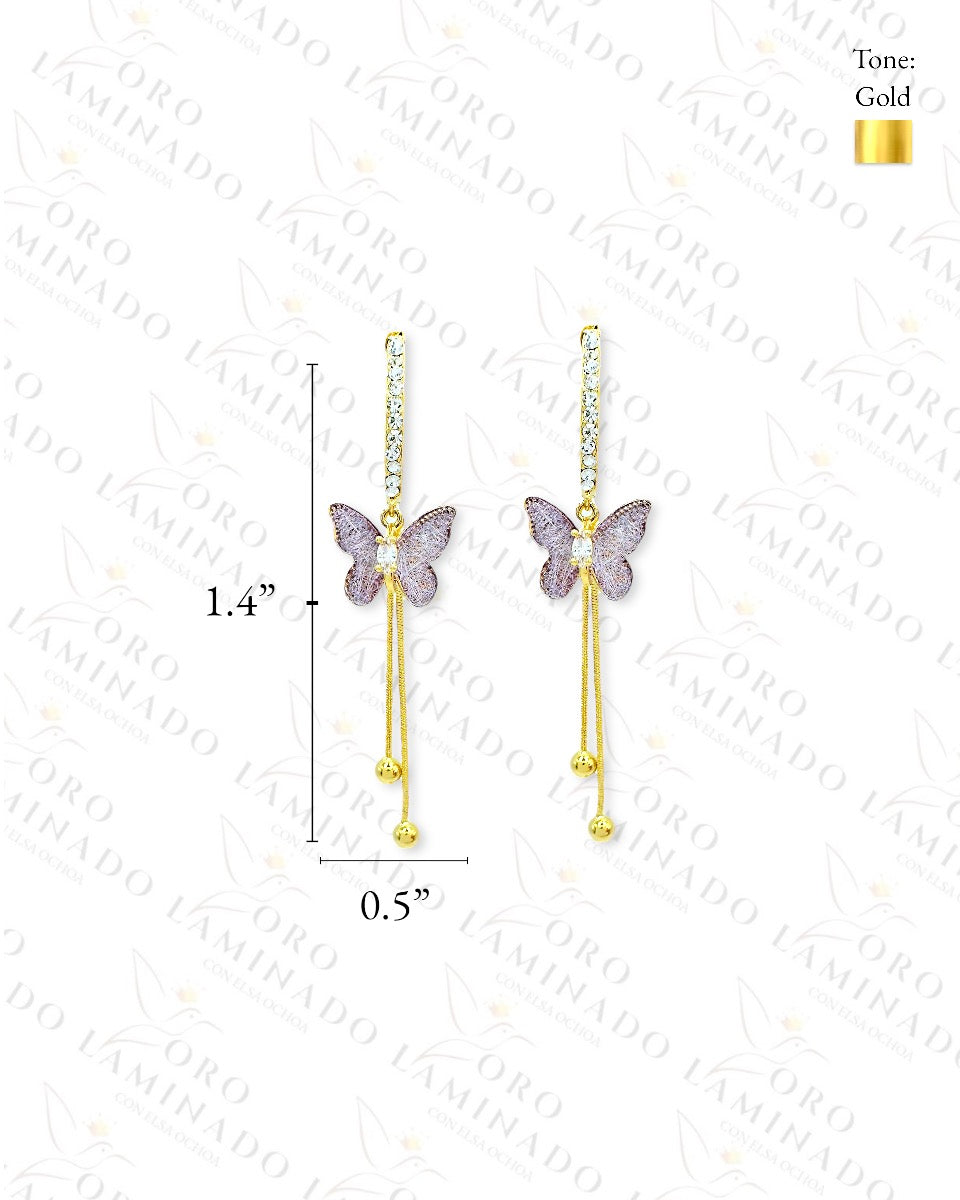 High Quality Purple Butterfly Earrings Y307