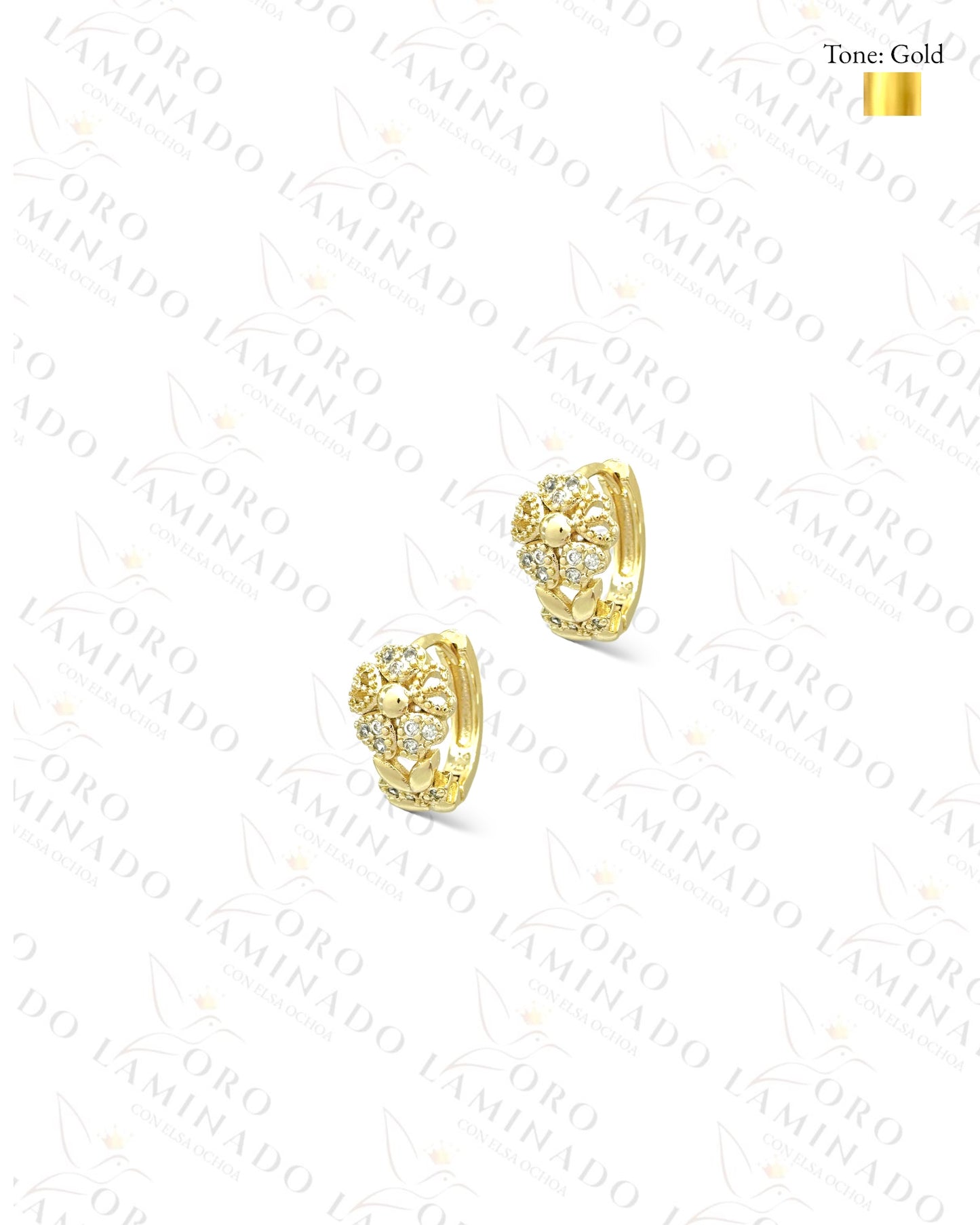 High Quality Golden Flower Hoop Earrings B463