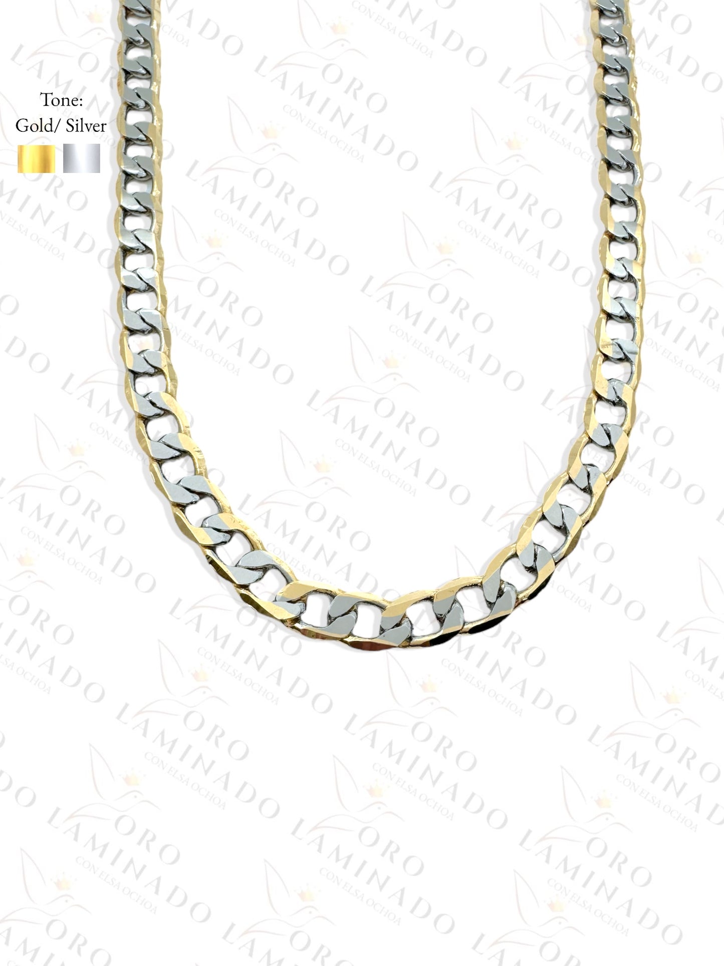 Two Tones Cuban Chains Pack of 3 Size 26" 8mm R60